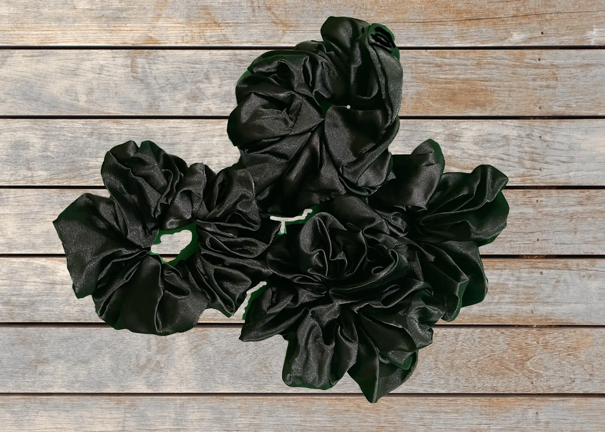 100% Silk, Black, Hair Scrunchie