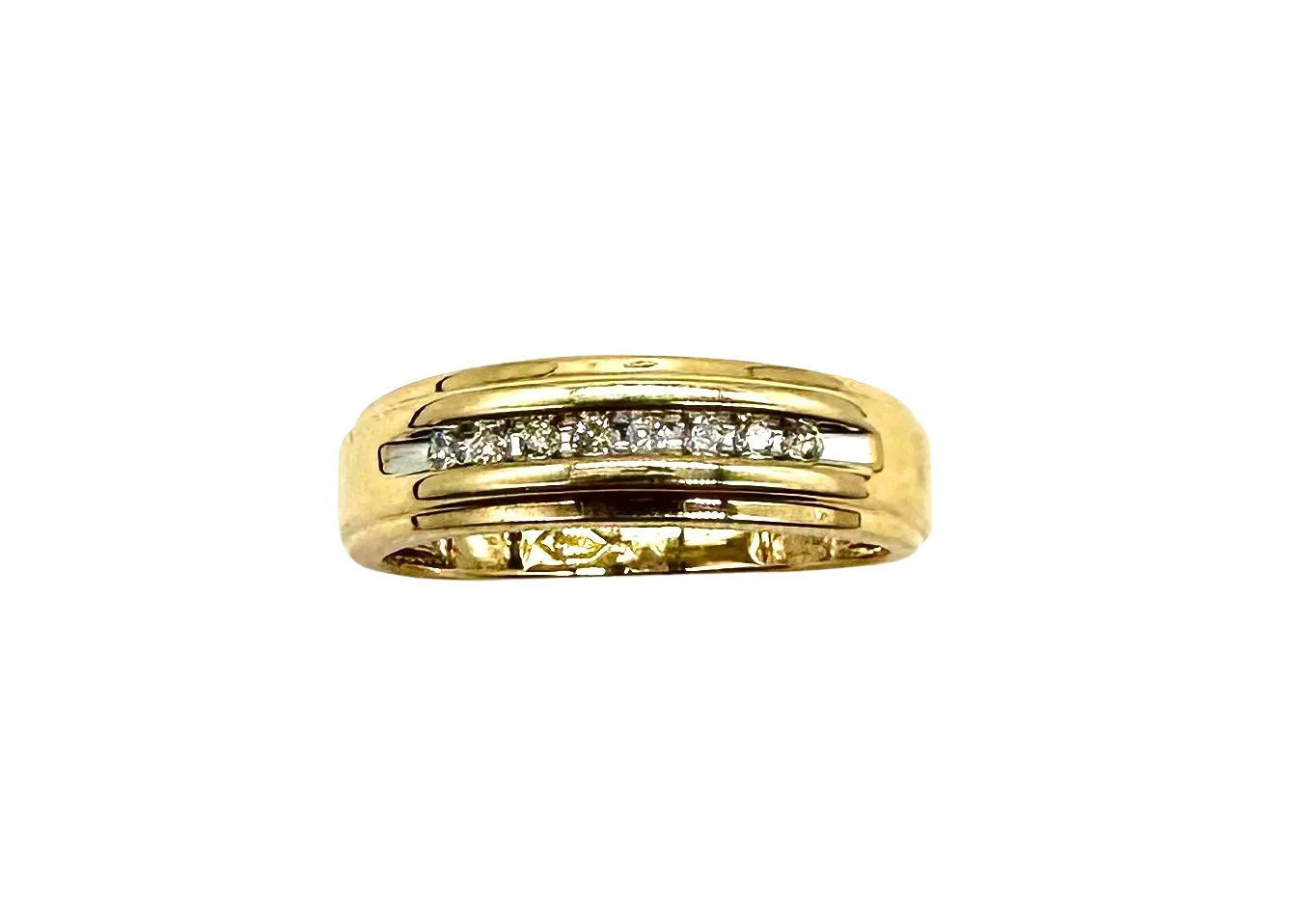 10k Gold Channel-Set Diamond Band