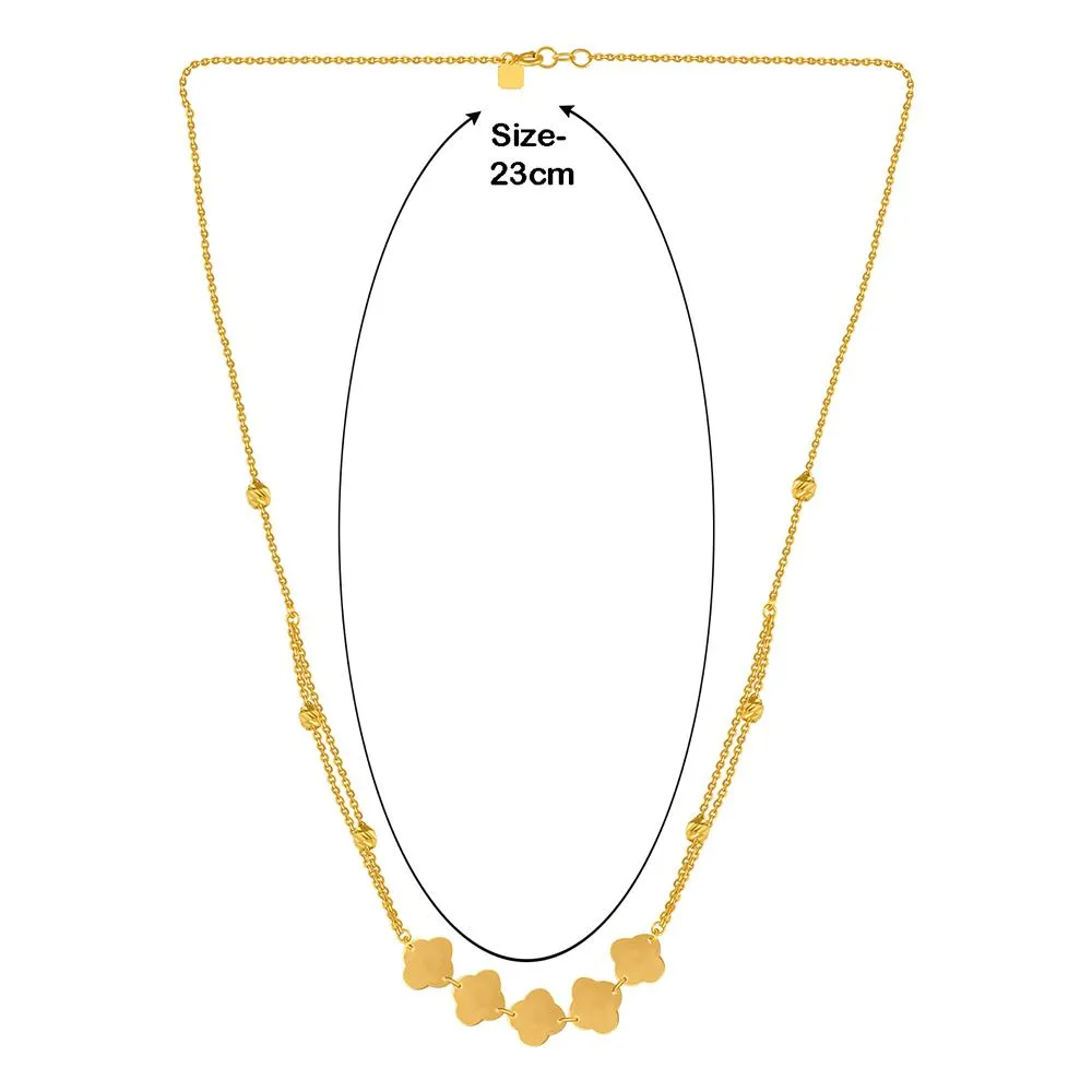 22k Gold Necklace With Cloud-inspired Motifs