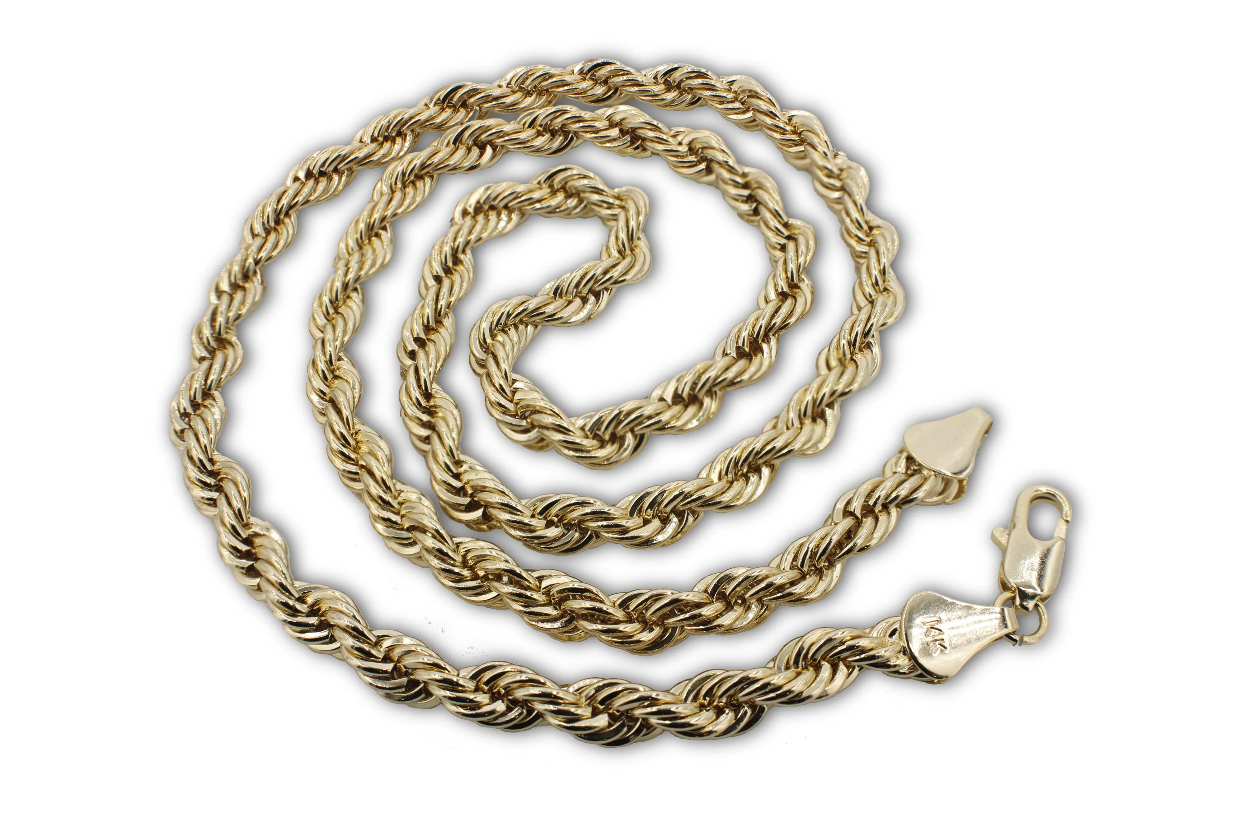 4mm Rope Chain High Polished 14K Chain