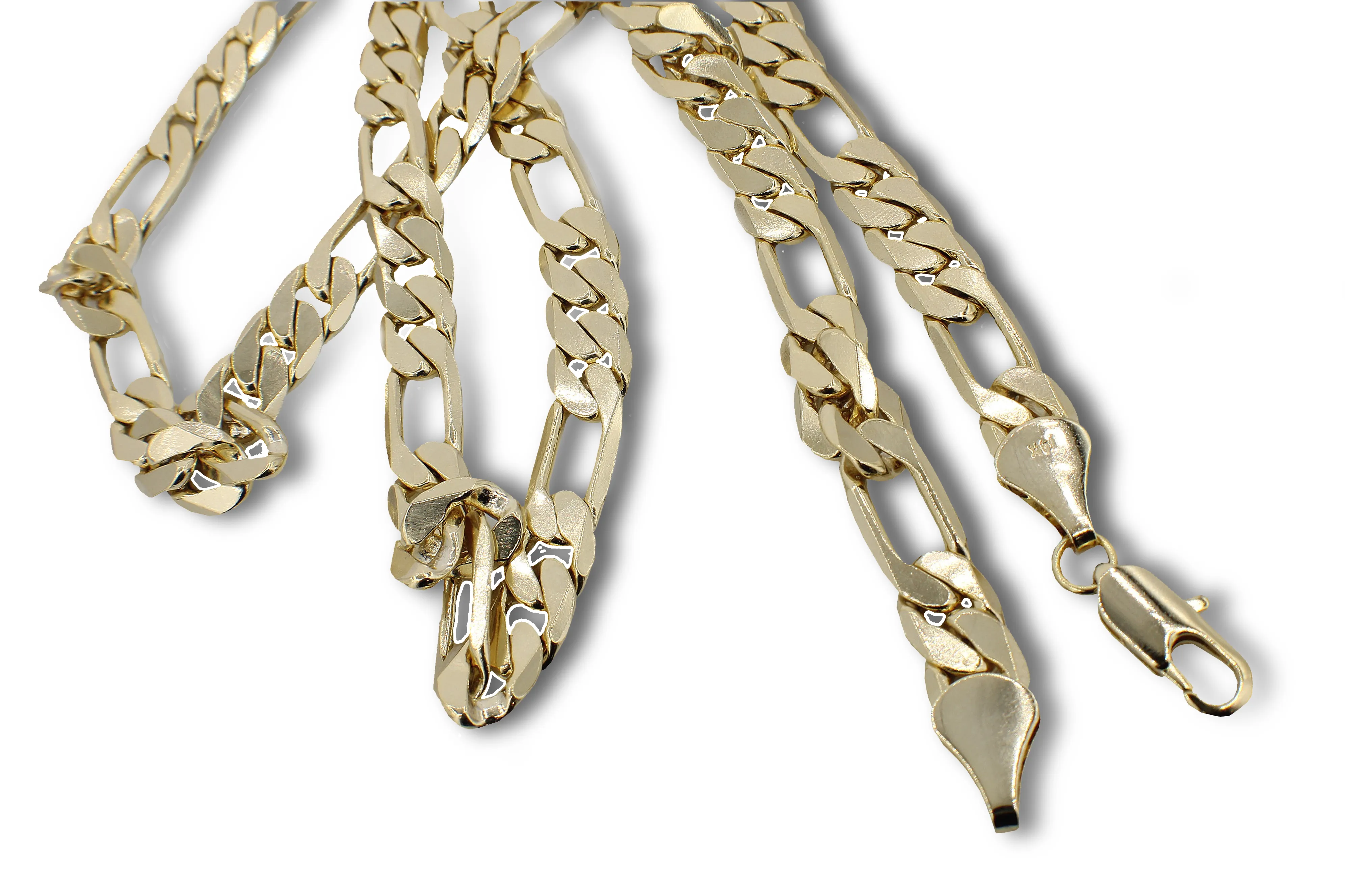 7mm Figaro High Polished 14K Chain