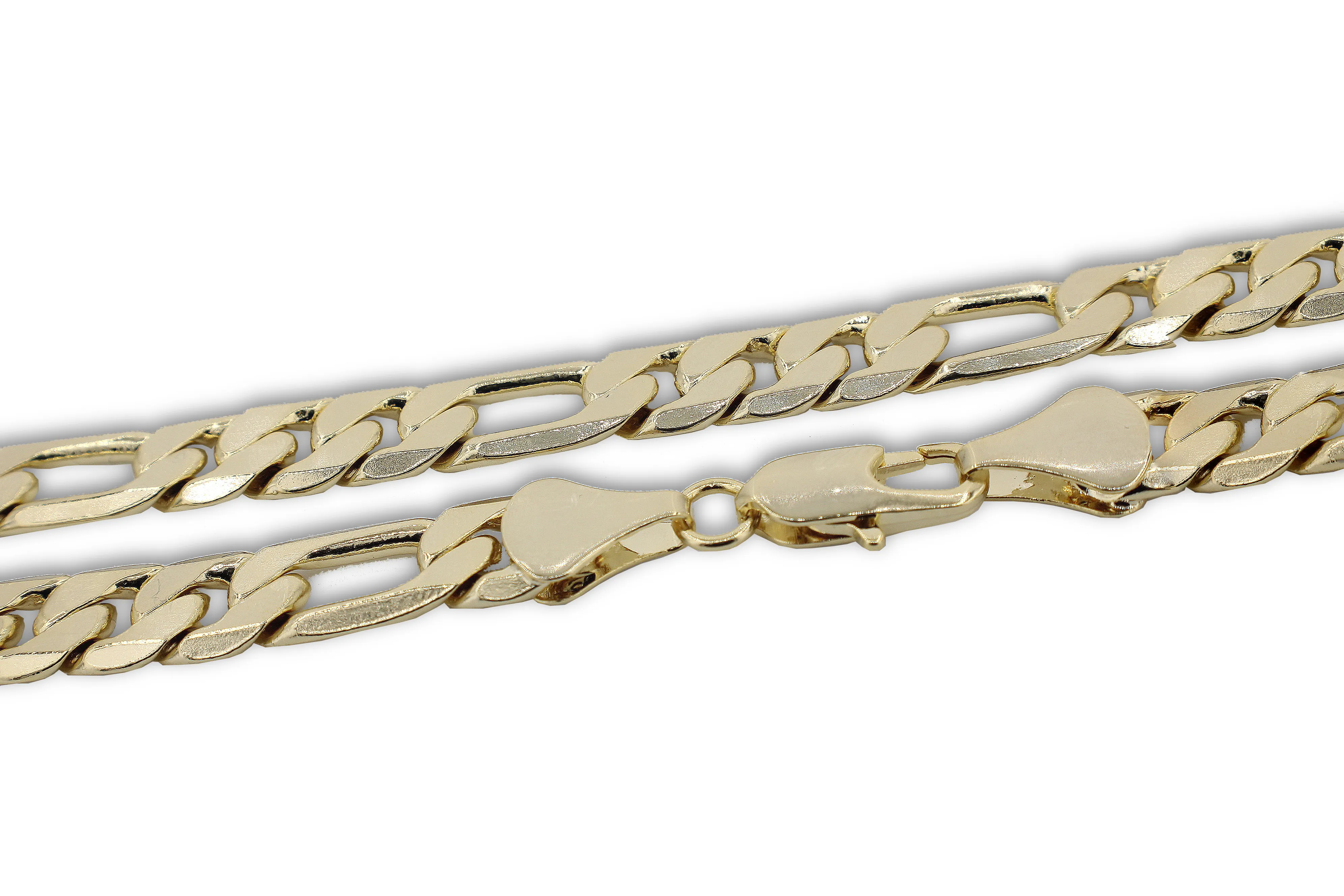 7mm Figaro High Polished 14K Chain