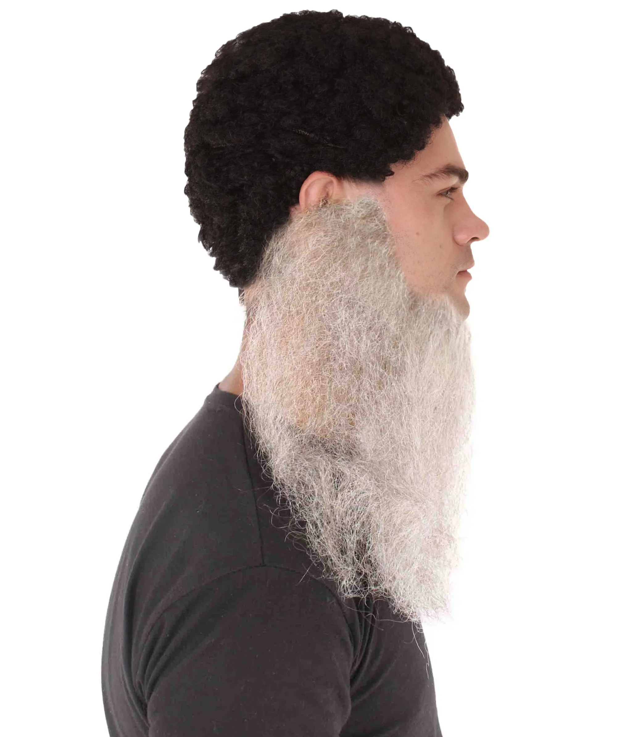 Adult Men's Brown Southern Long Beard Set| Human Facial Hair| Perfect for Cosplay| Flame-retardant Synthetic Fiber