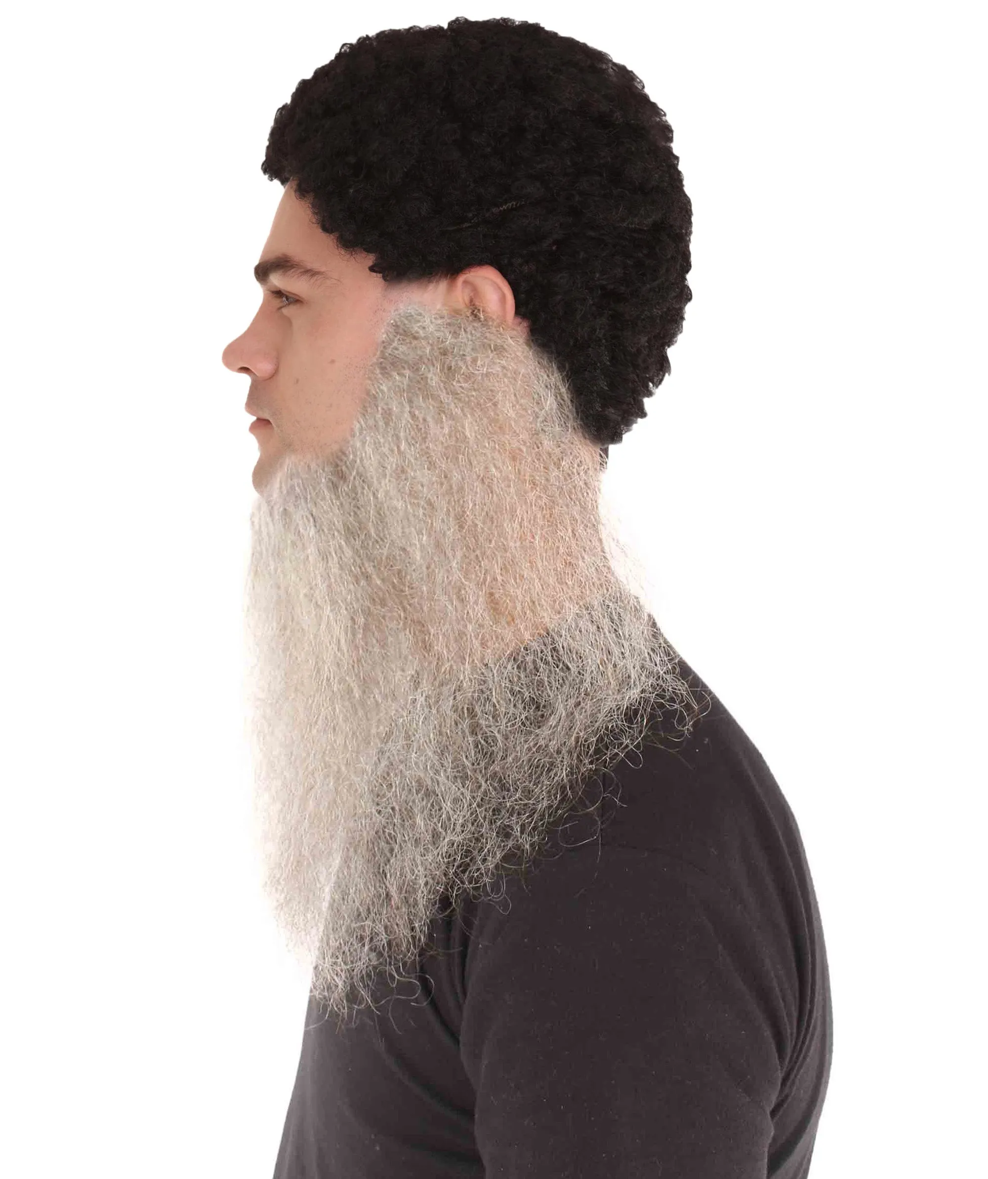 Adult Men's Brown Southern Long Beard Set| Human Facial Hair| Perfect for Cosplay| Flame-retardant Synthetic Fiber