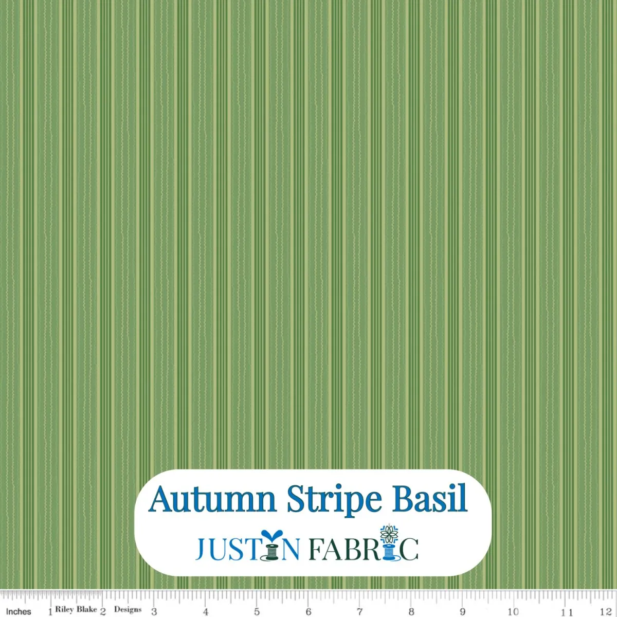 Autumn Stripe Basil Cotton Yardage by Lori Holt | Riley Blake Designs