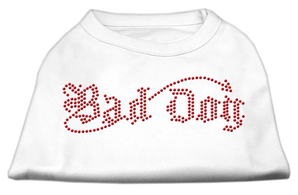 Bad Dog Rhinestone Shirts White S (10)