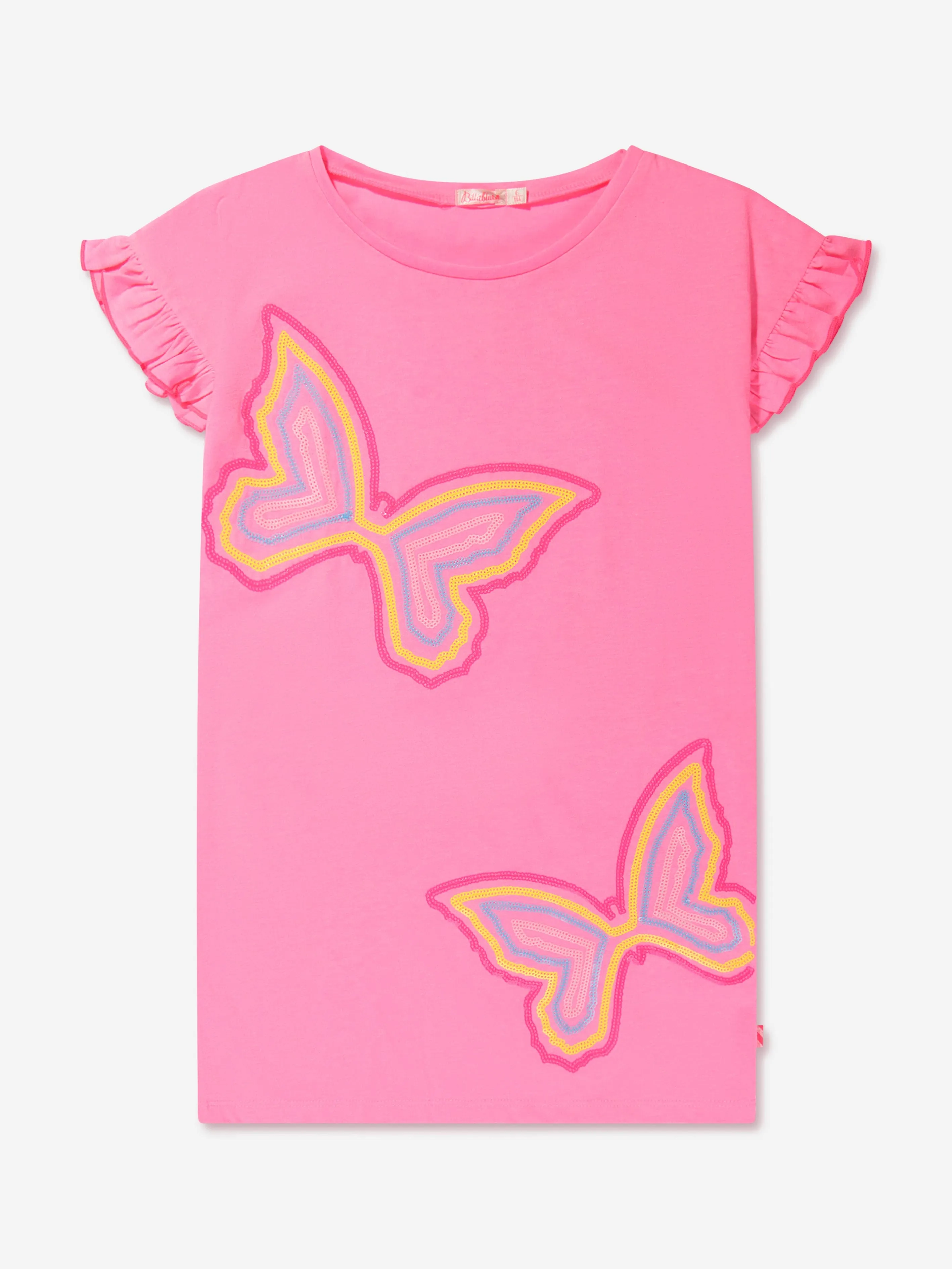 Billieblush Girls Butterfly T-Shirt Dress in Pink