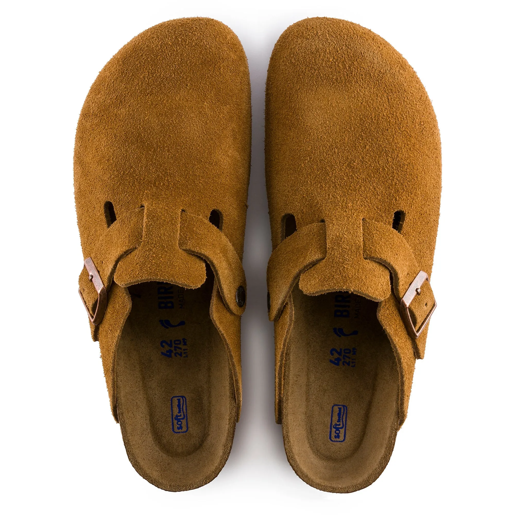 Birkenstock Boston Soft Footbed Suede Leather Color: Mink (MEDIUM/NARROW WIDTH)