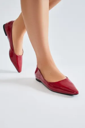 Blaire Pointed Toe Flats - Red