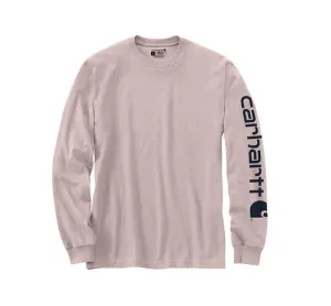 Carhartt Loose Fit Heavyweight Long Sleeve Logo Sleeve Graphic T-Shirt | Mink, Skystone