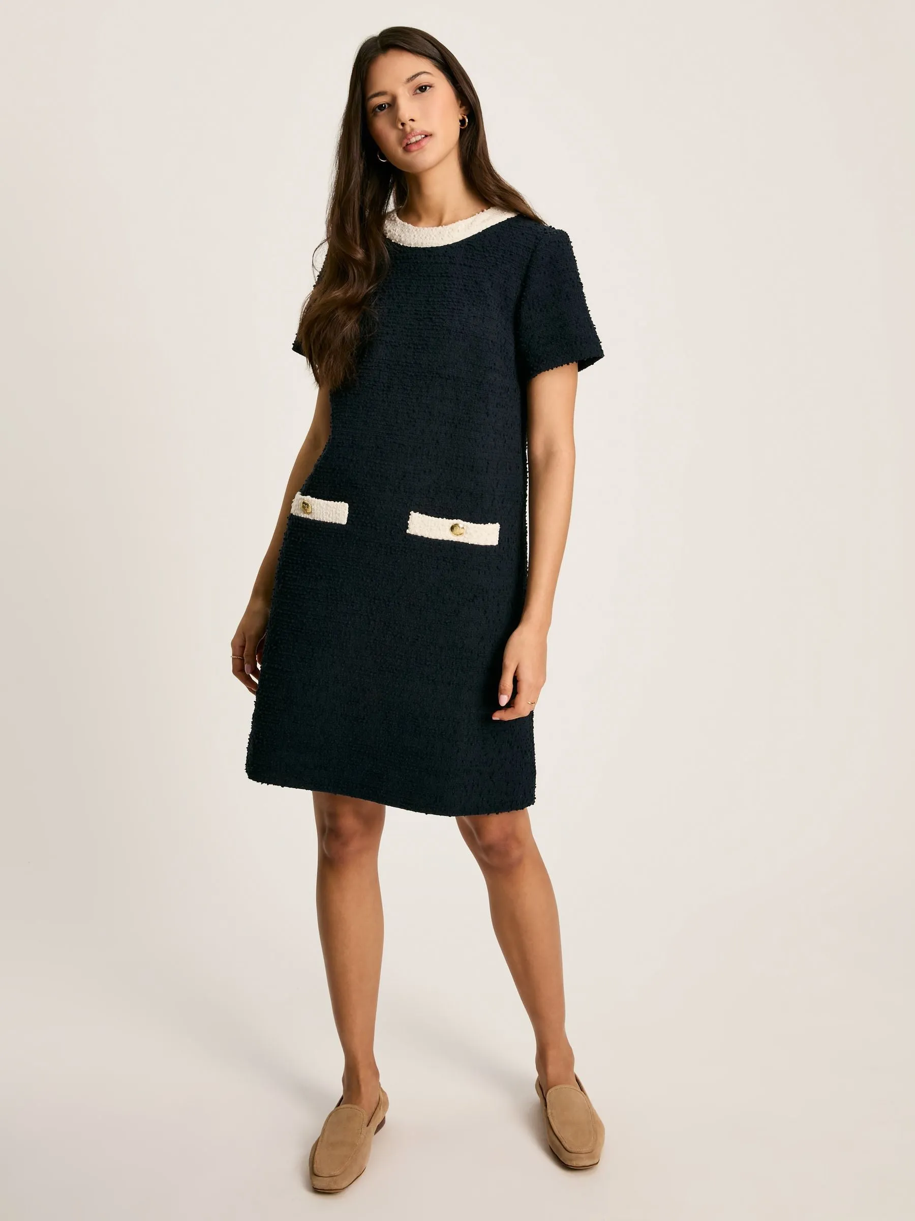 Celeste Navy Mini Boucle Dress