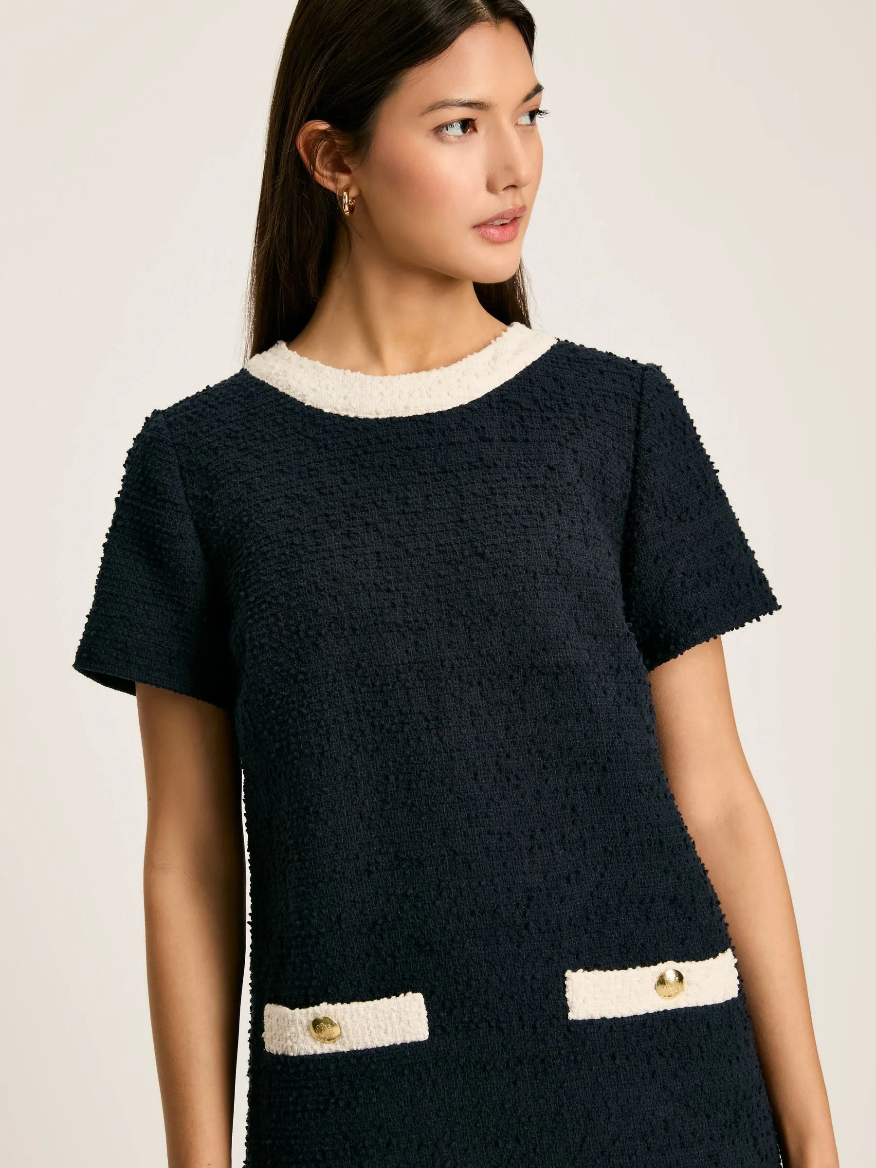 Celeste Navy Mini Boucle Dress