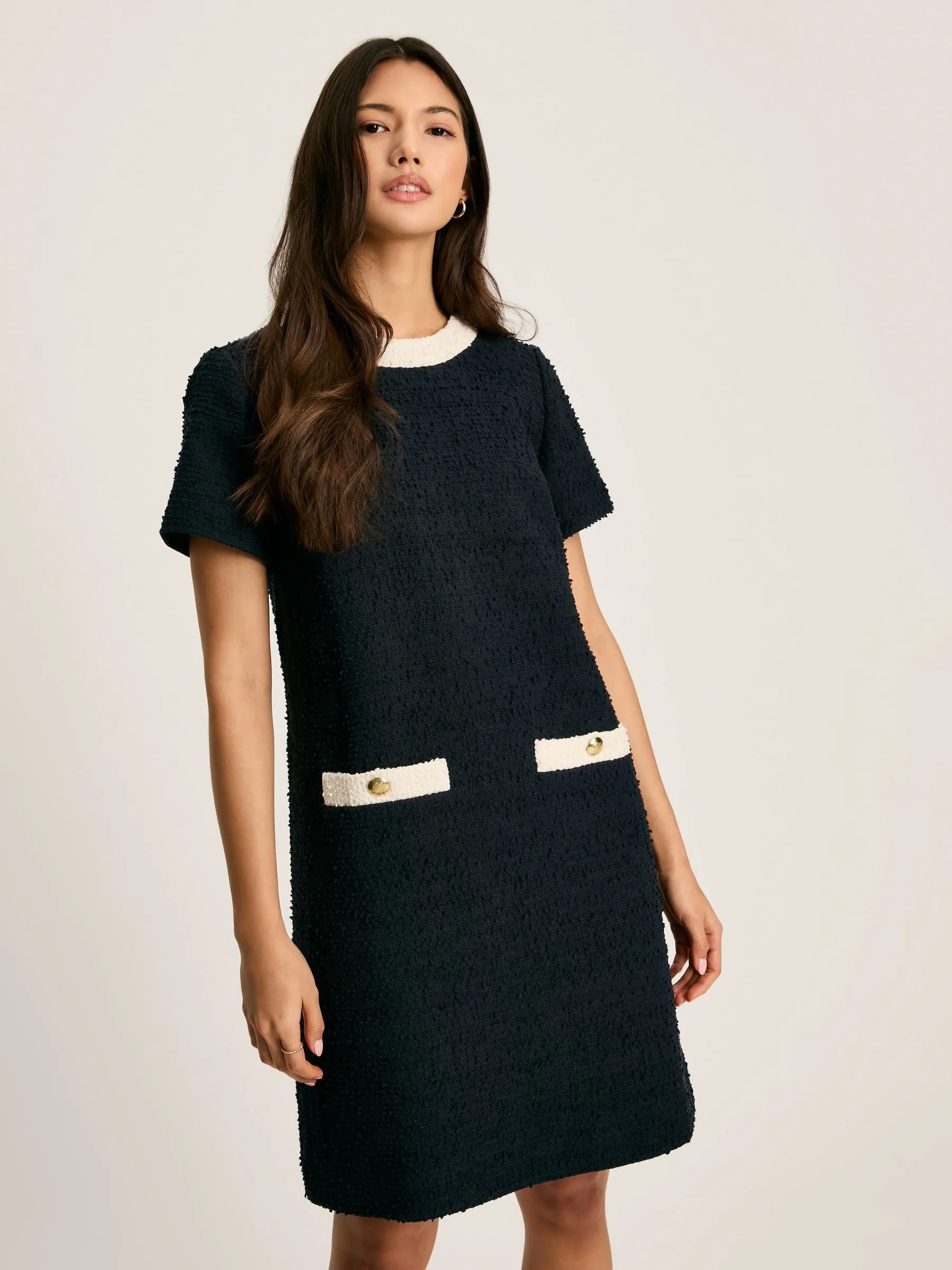 Celeste Navy Mini Boucle Dress