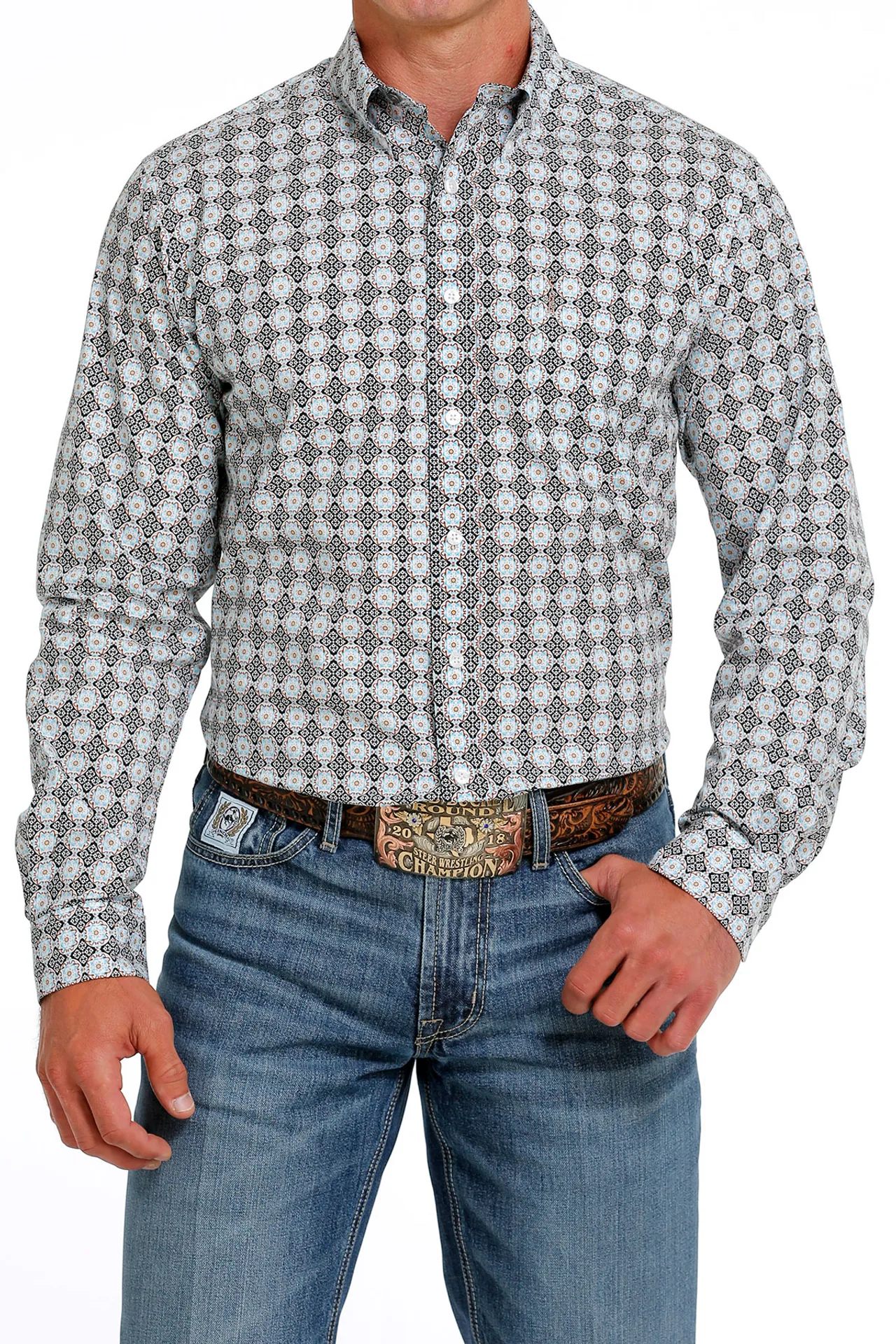 Cinch Men's Modern Fit Printed Button-Down Shirt - MTW1347081