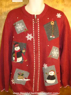 Crafty Red Tacky Bad Christmas Sweater