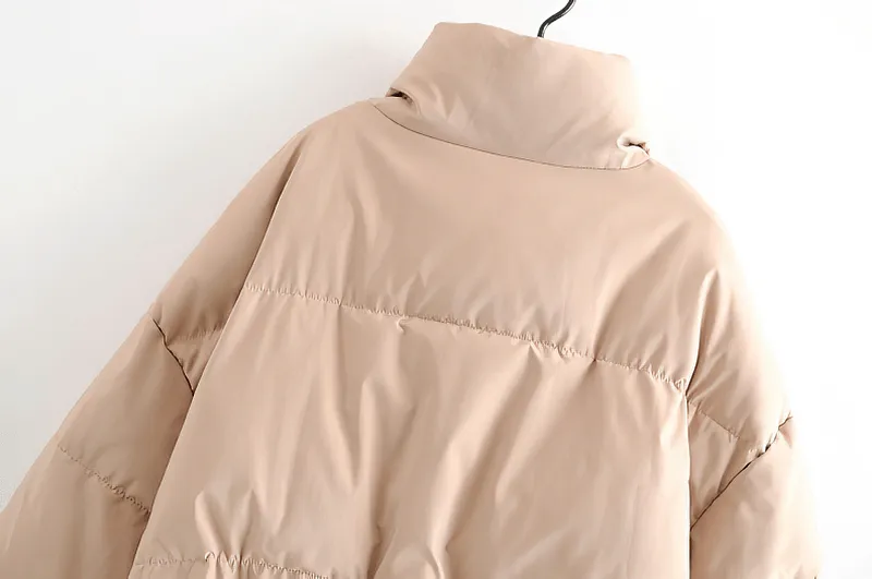 Fashion Ladies Stand Collar Parka / Women's Zipper Pockets Down Jacket - SF0012