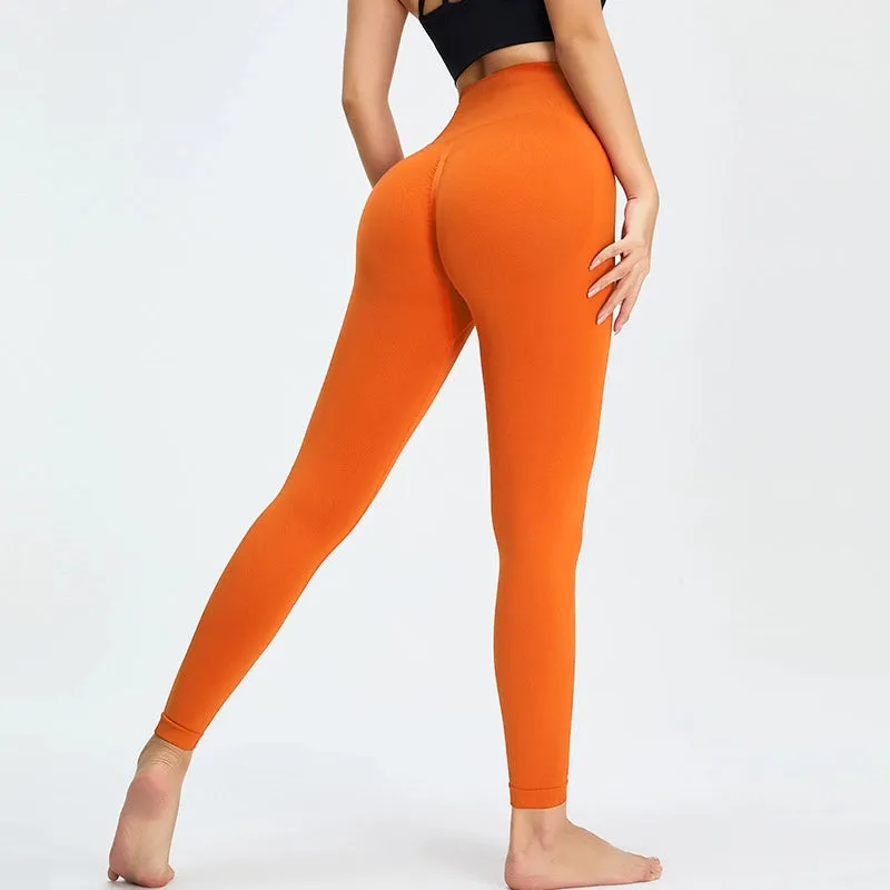 Flow High Waisted Butt Lifting Leggings High Waist Hip Lift Fitness Pants Women's High Elastic Quick-Drying Tight Sports Pants