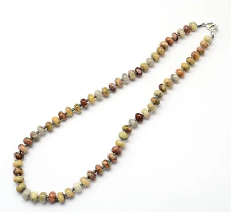 Gem Agate Necklace - Crazy Lace Agate 18.5 inches