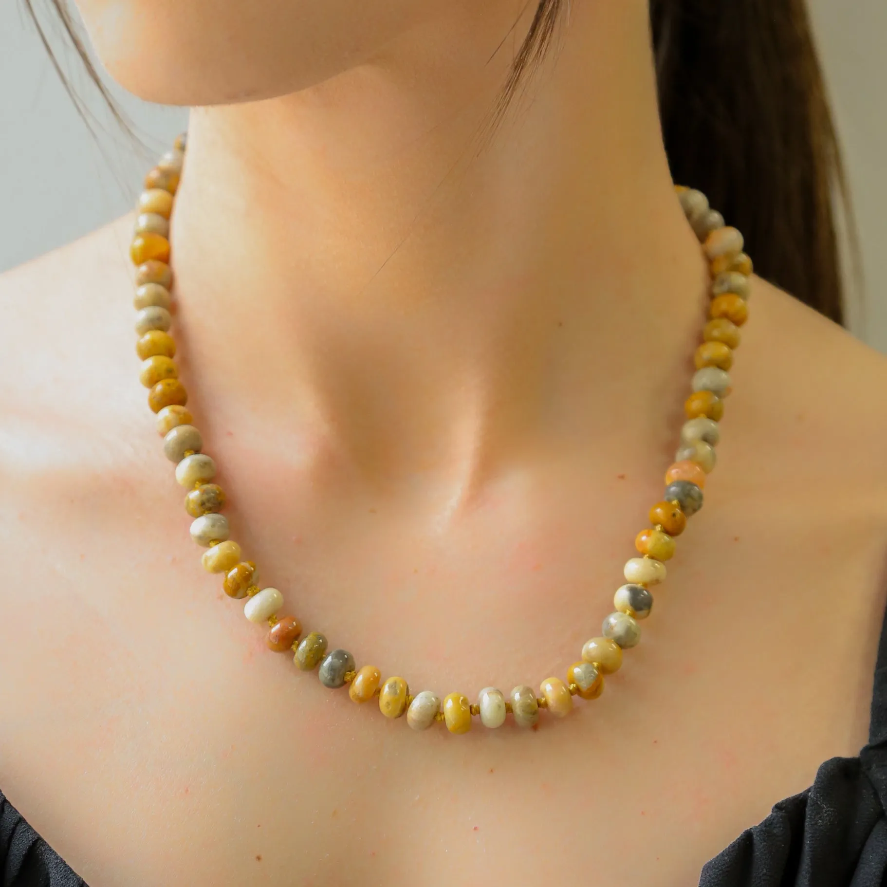 Gem Agate Necklace - Crazy Lace Agate 18.5 inches