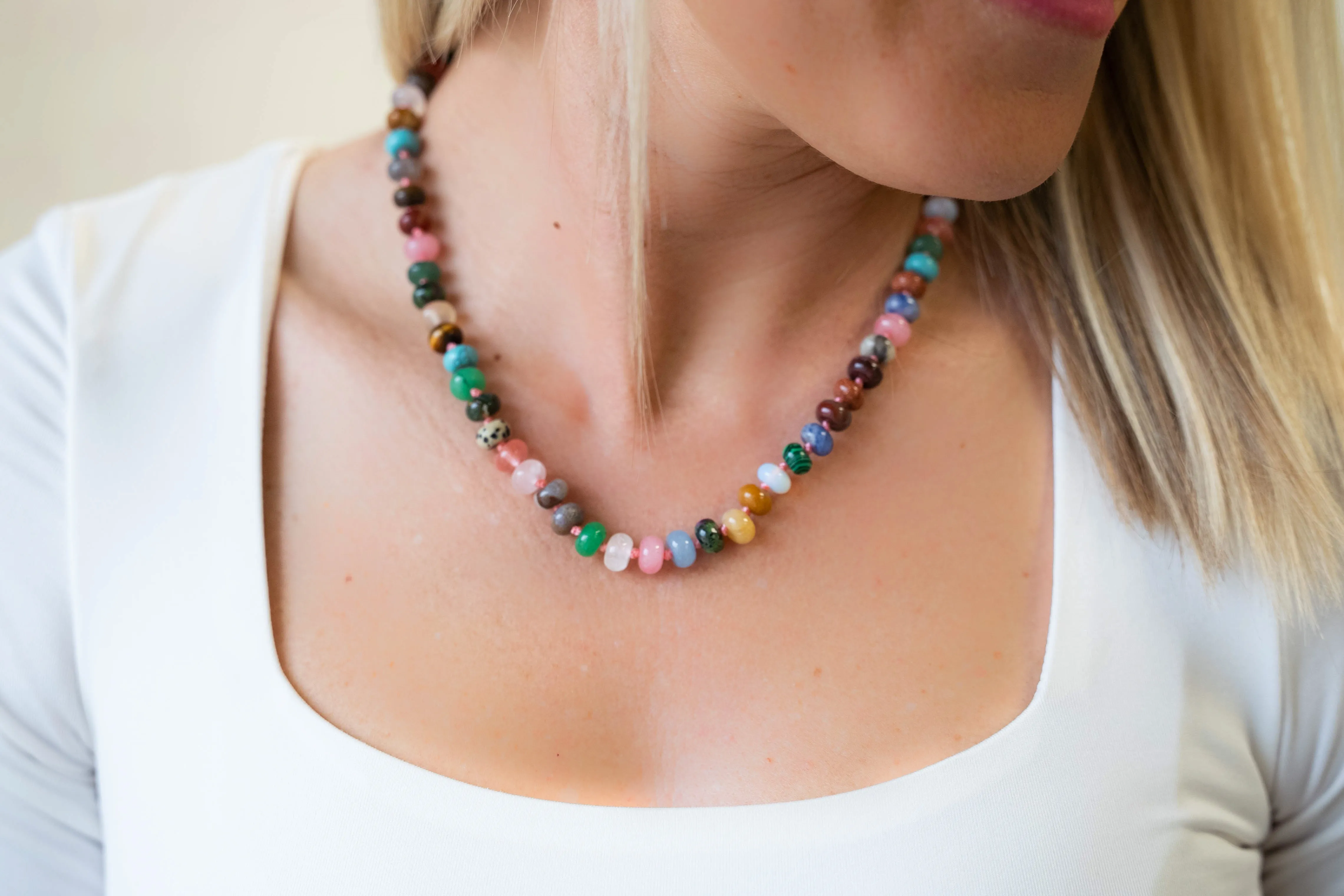 Gem Mix Necklace 18.5 inches 5x8 rondelle