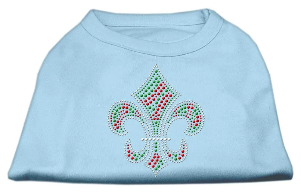 Holiday Fleur de lis Rhinestone Shirts Baby Blue XS (8)