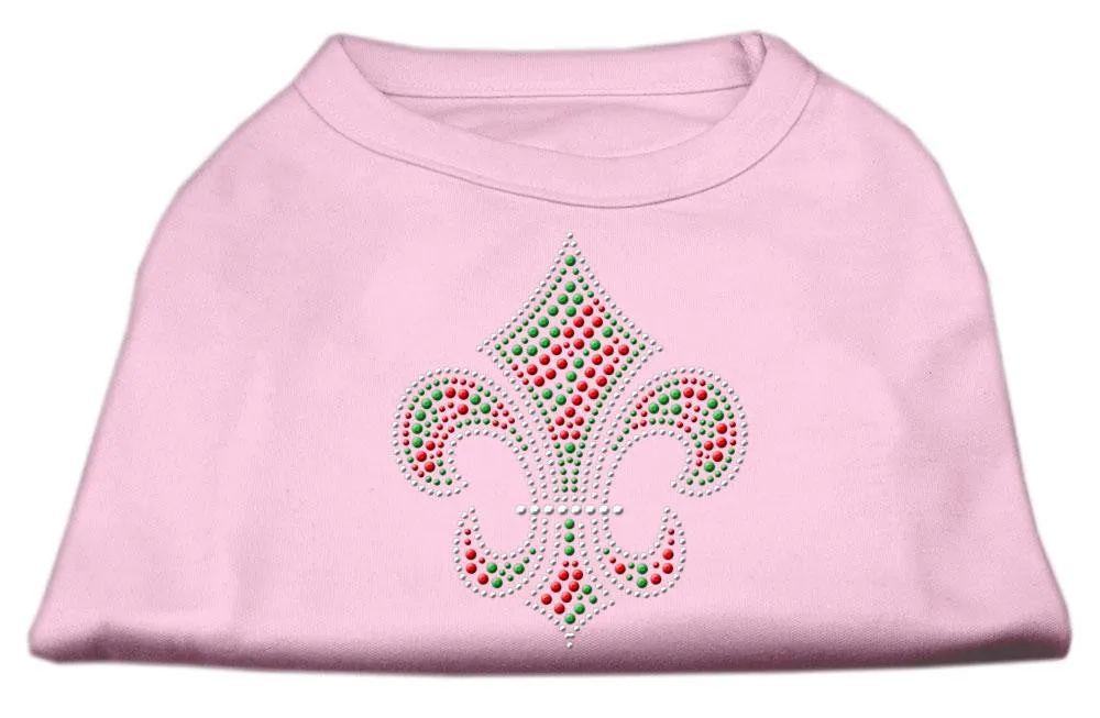 Holiday Fleur de lis Rhinestone Shirts Light Pink S (10)