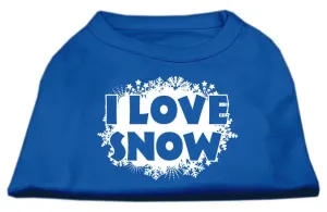 I Love Snow Screenprint Shirts Blue Lg (14)