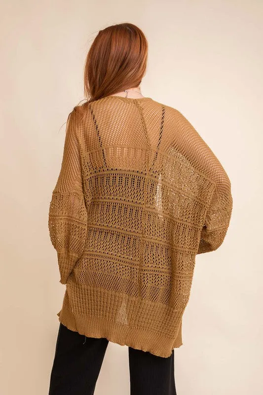 Knit Netted Cardigan