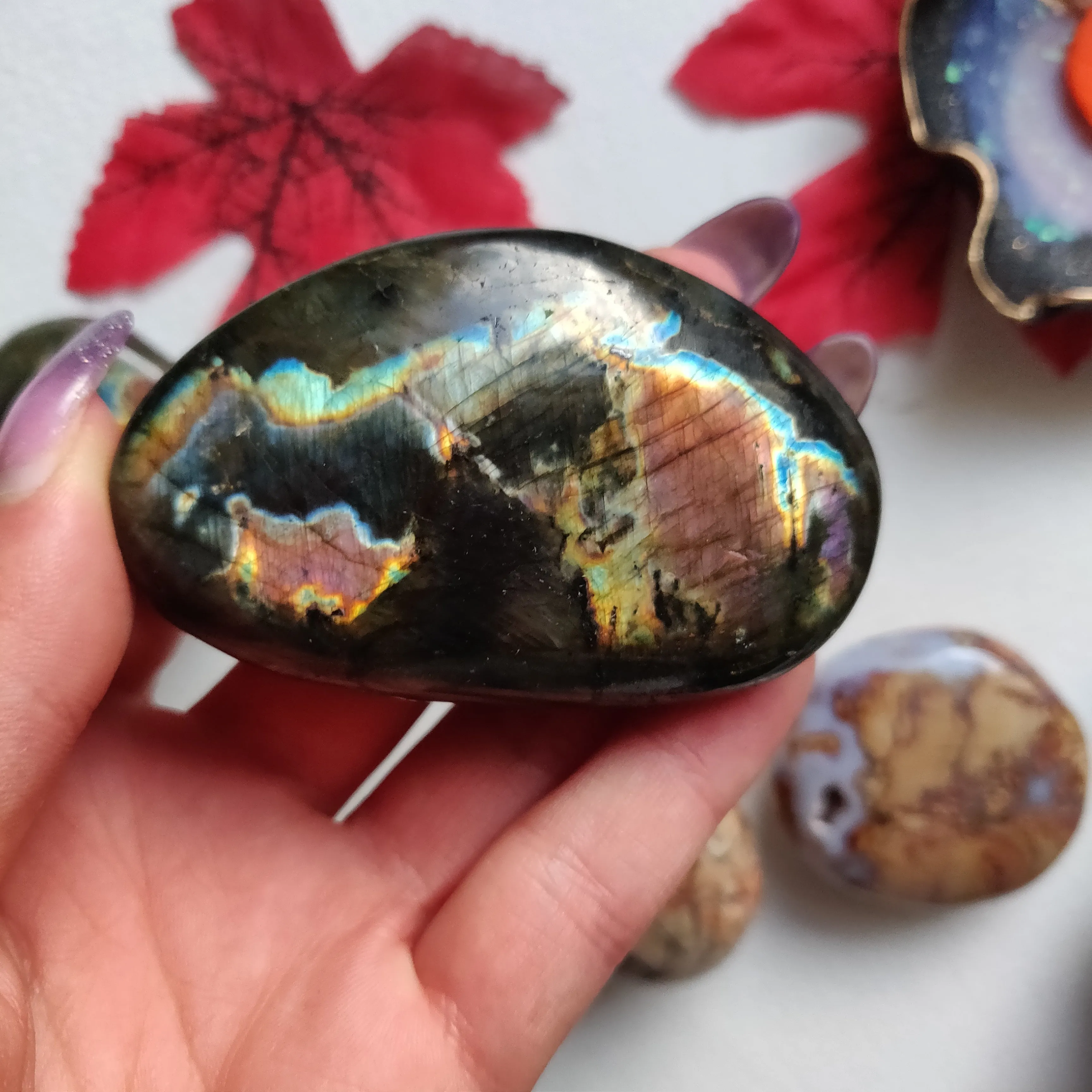 Labradorite Palm Stone (#A13)