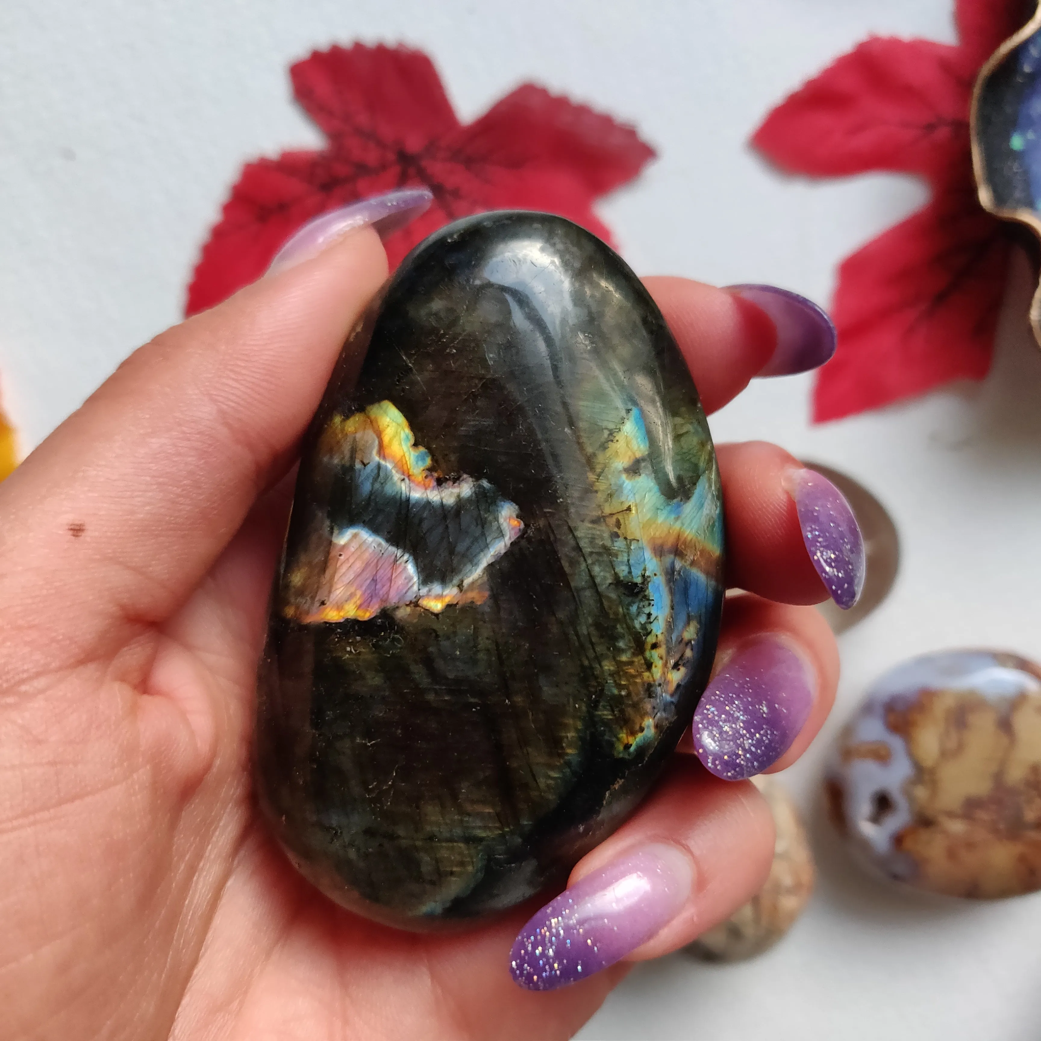 Labradorite Palm Stone (#A13)