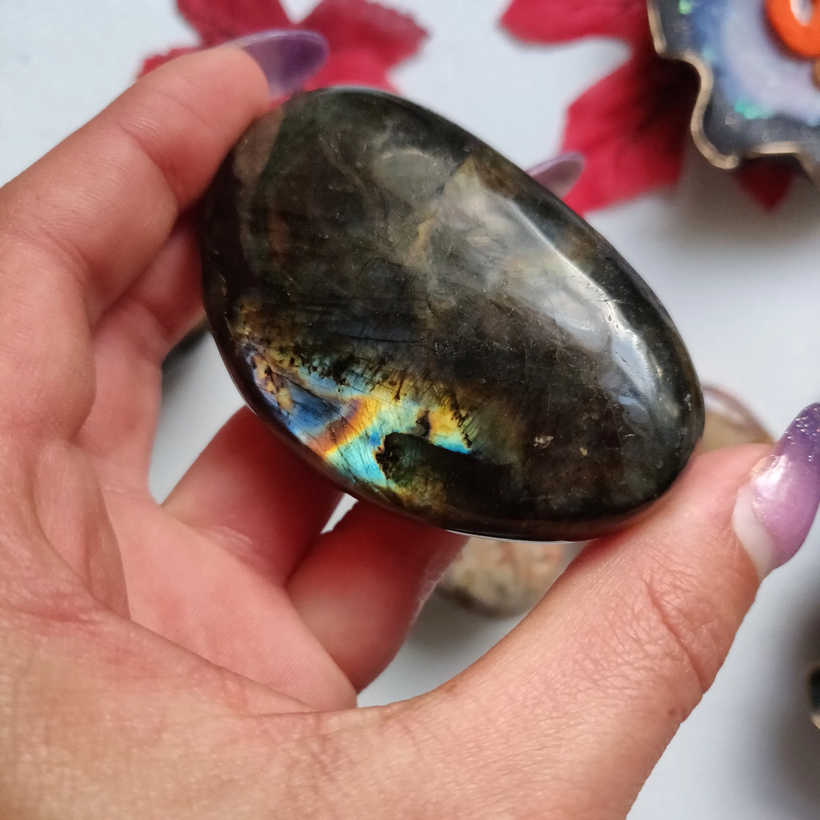 Labradorite Palm Stone (#A13)