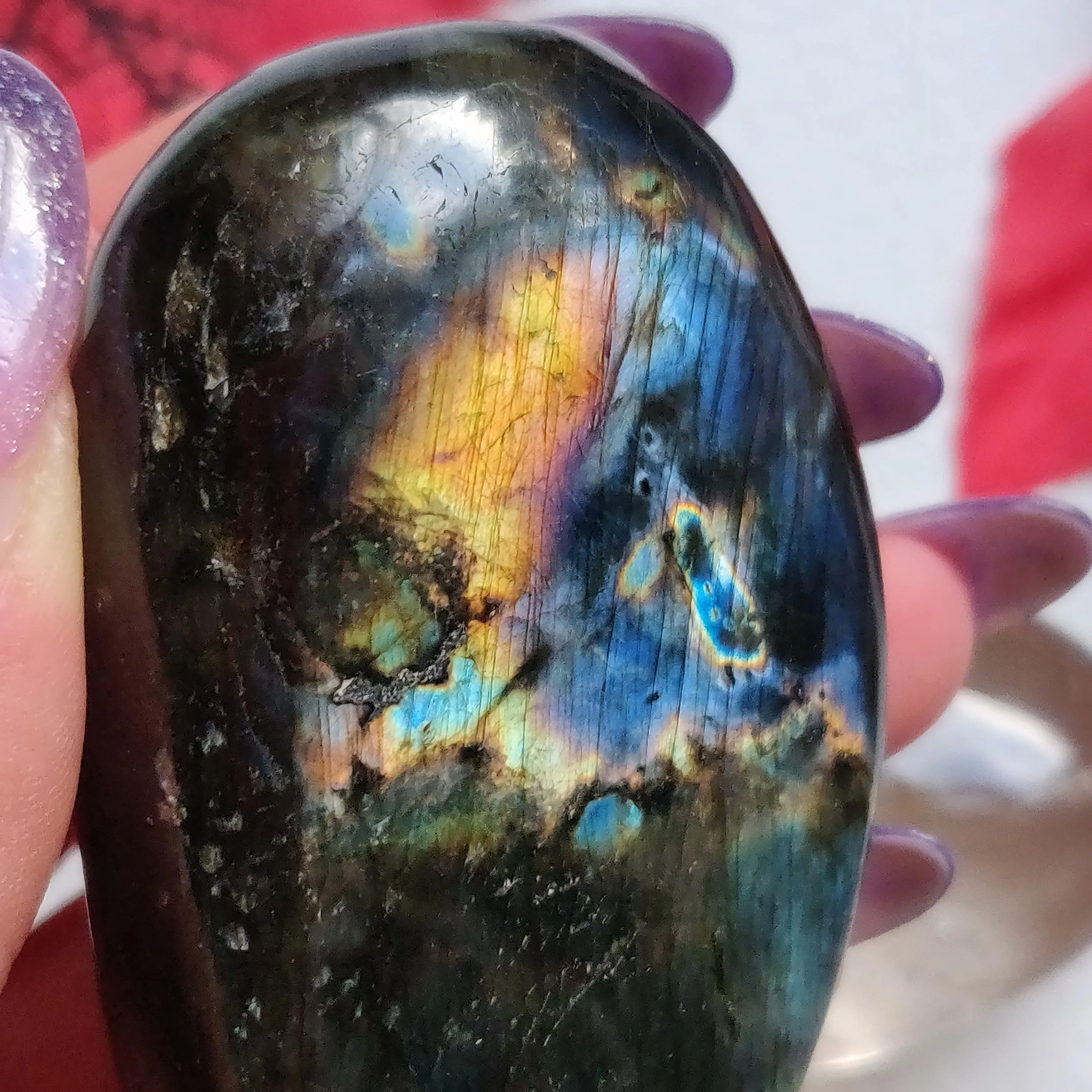 Labradorite Palm Stone (#A13)