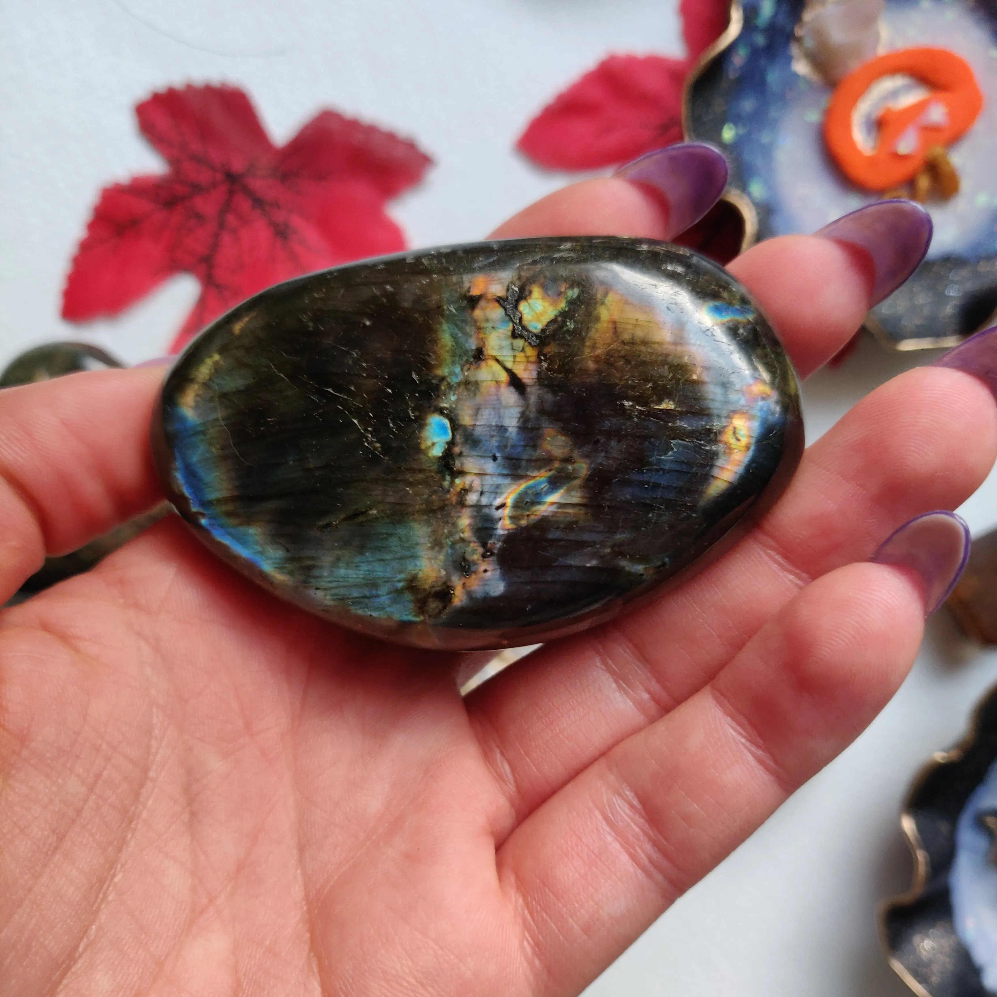 Labradorite Palm Stone (#A13)