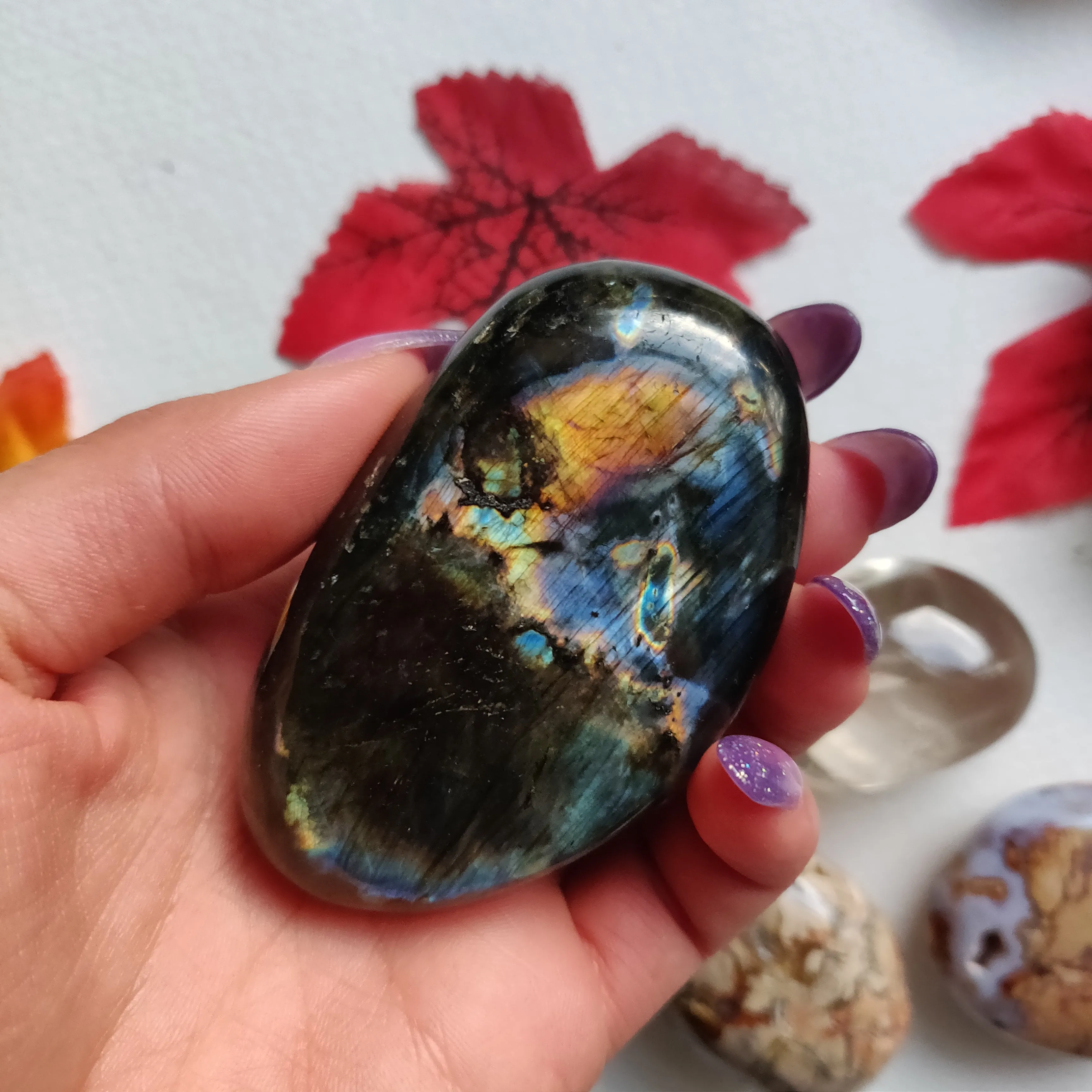 Labradorite Palm Stone (#A13)