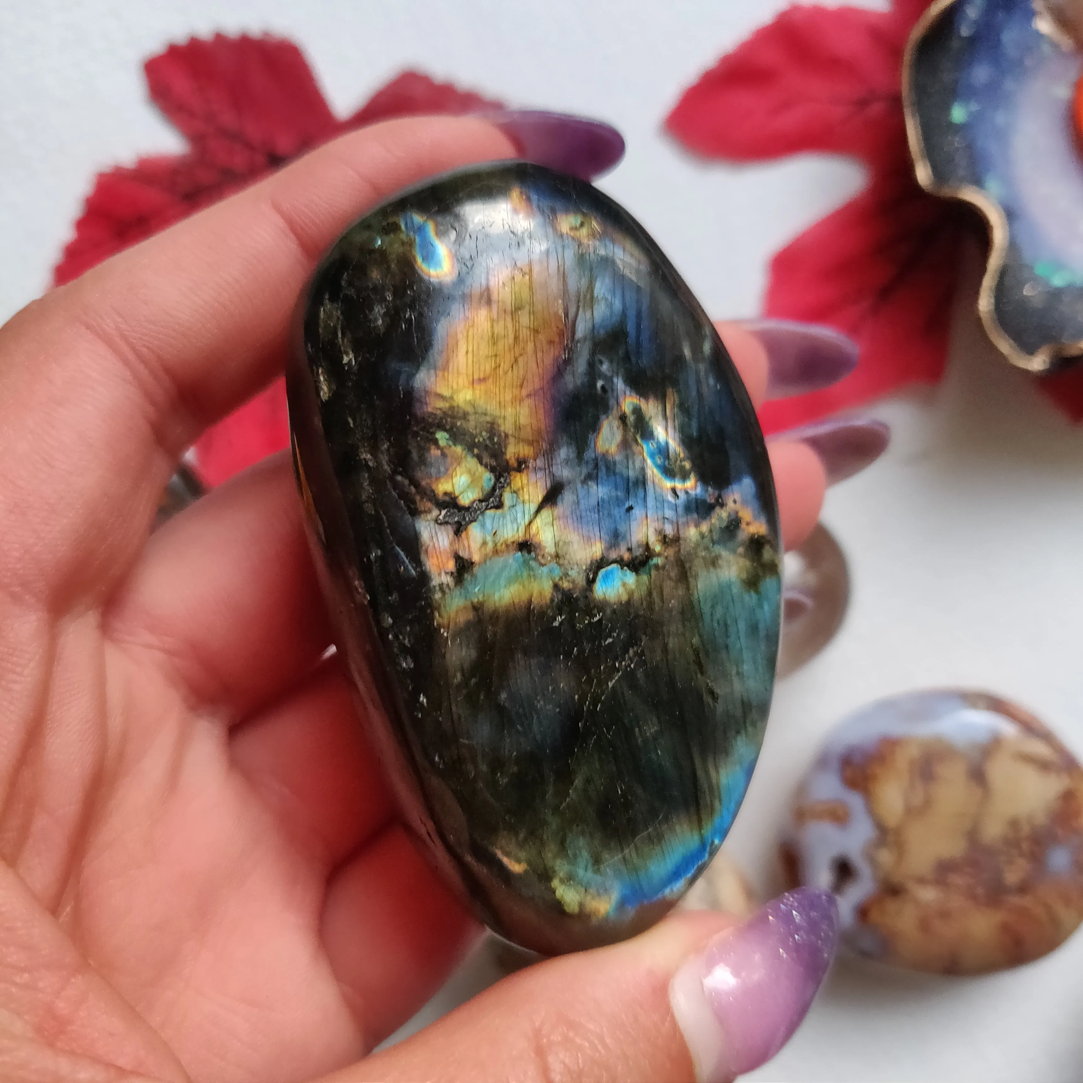 Labradorite Palm Stone (#A13)