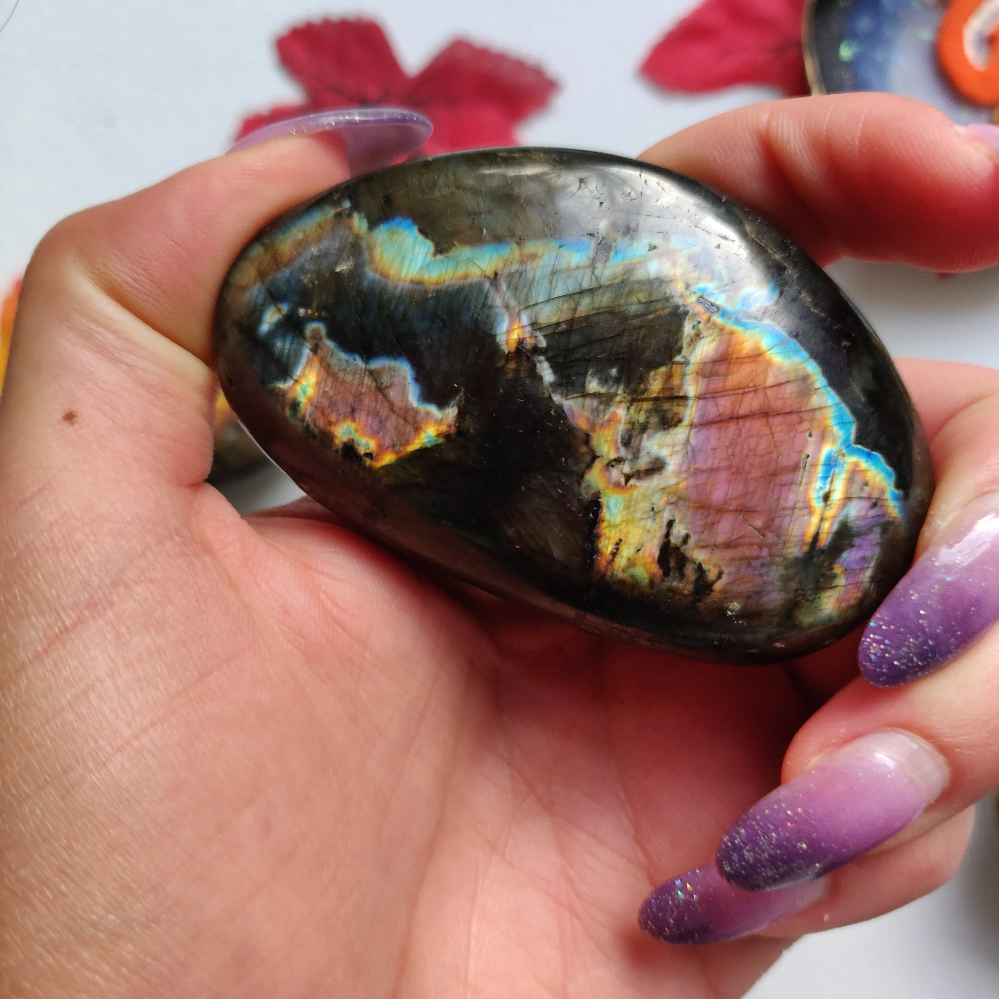 Labradorite Palm Stone (#A13)