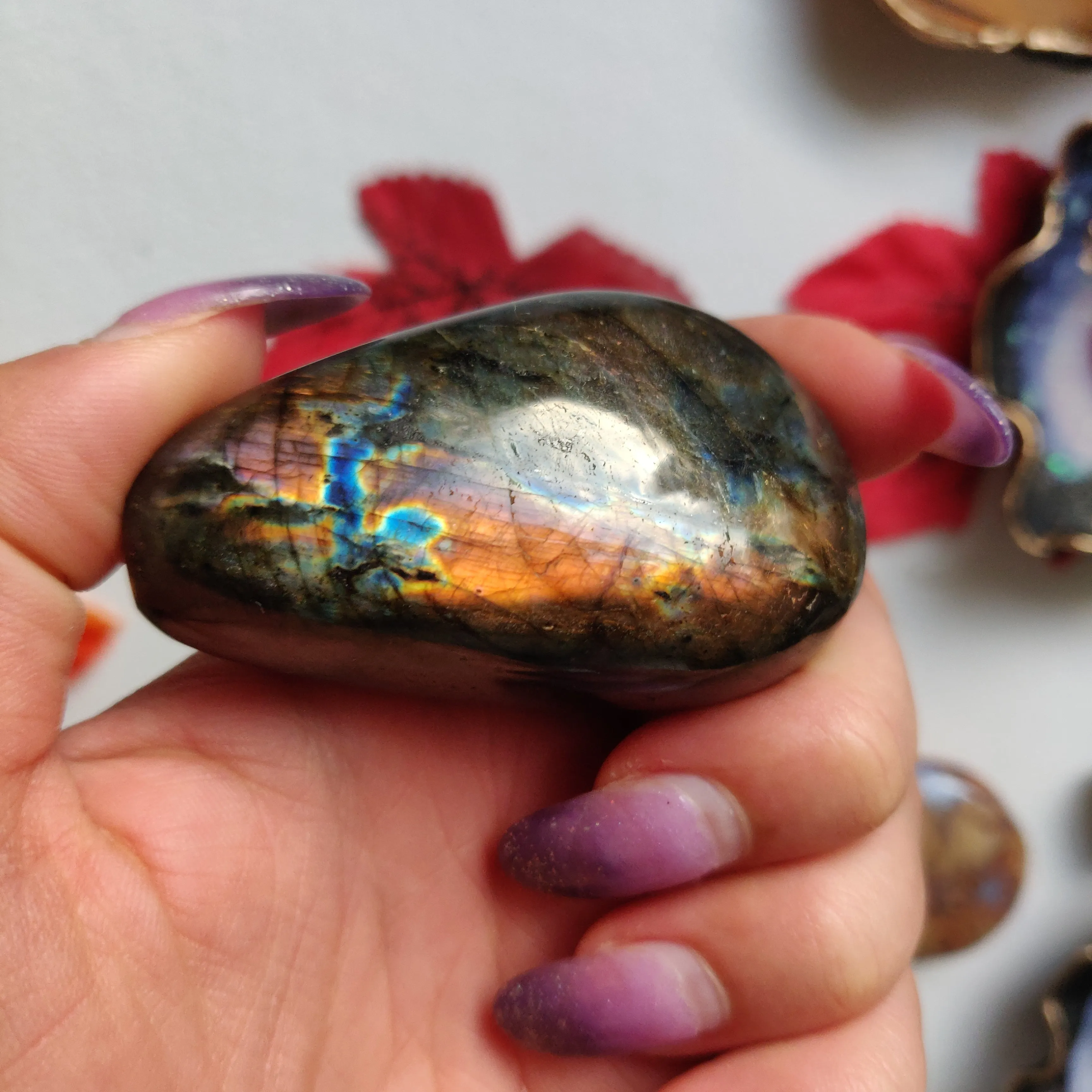 Labradorite Palm Stone (#A22)