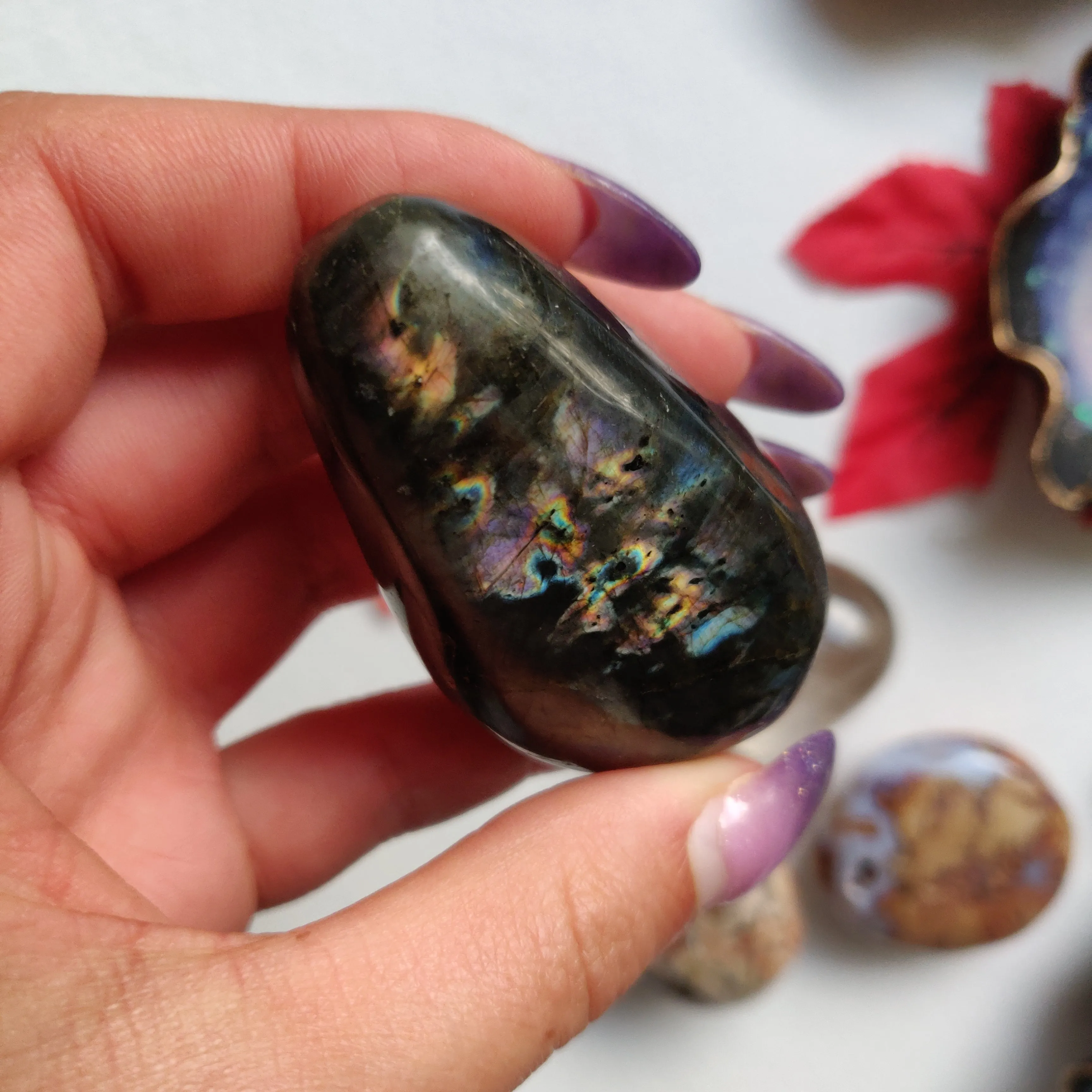 Labradorite Palm Stone (#A22)