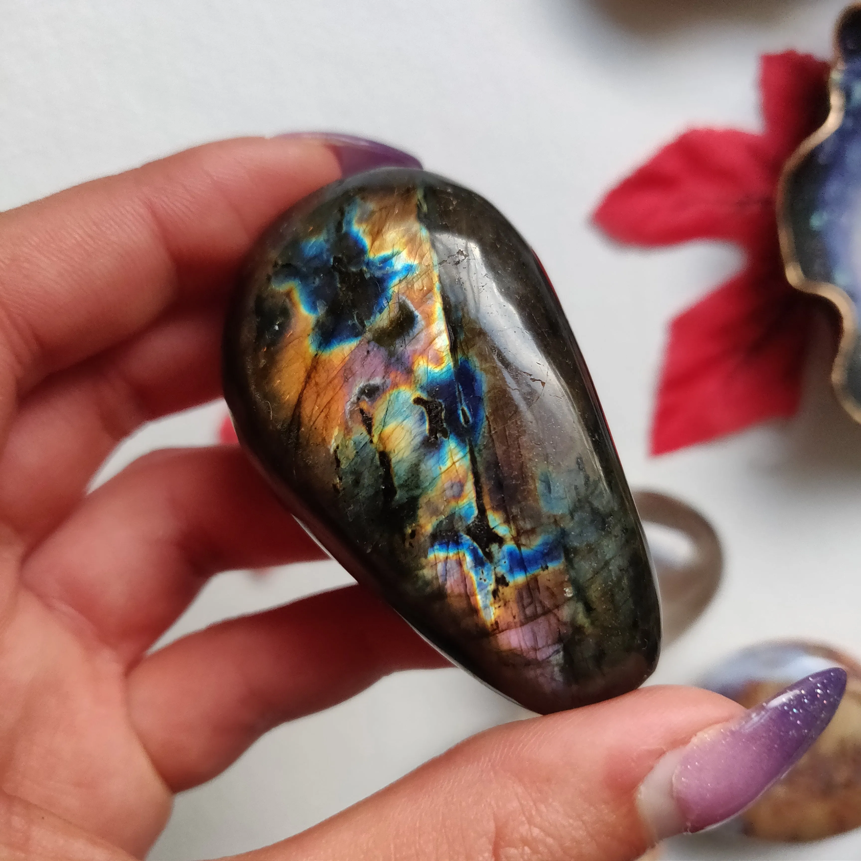 Labradorite Palm Stone (#A22)