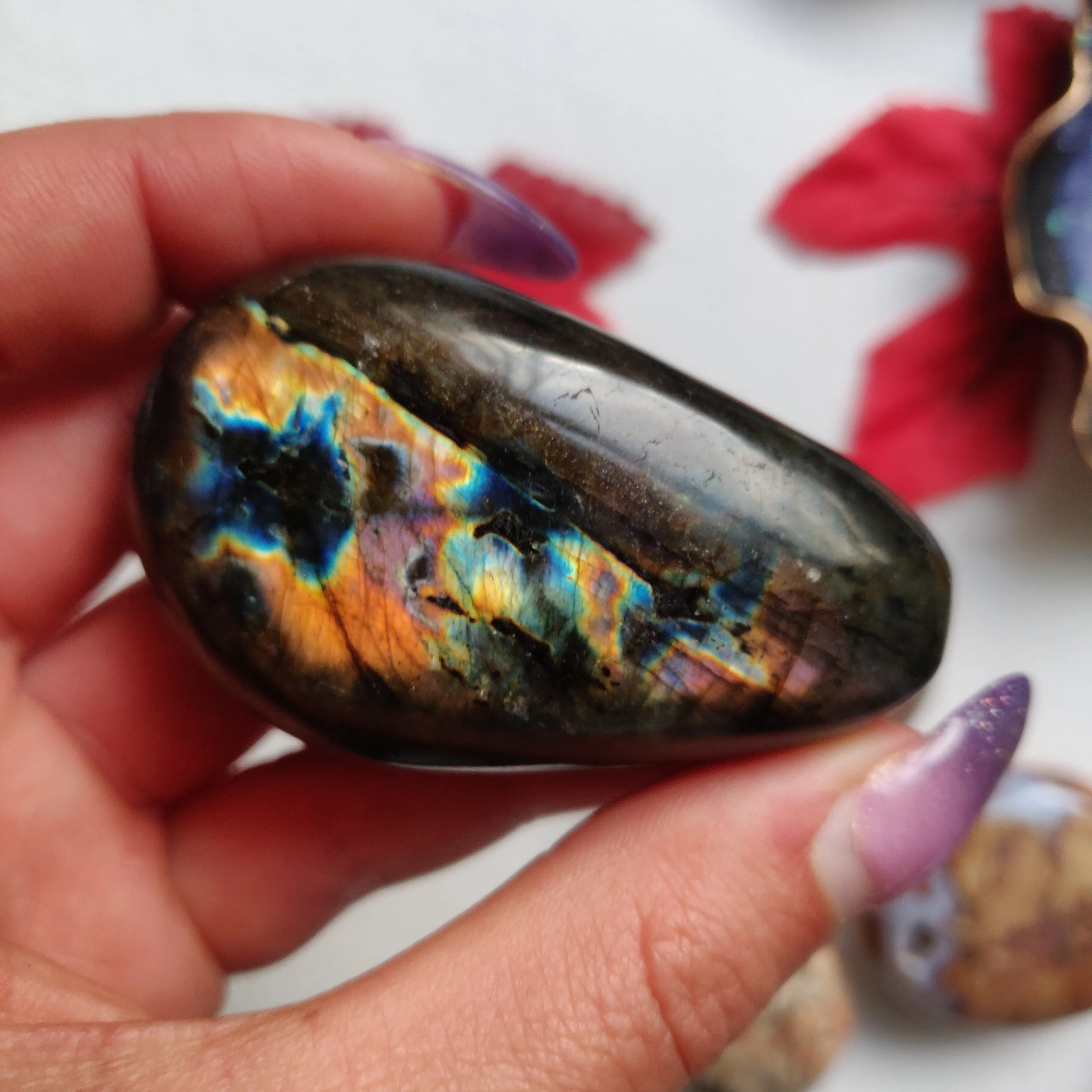 Labradorite Palm Stone (#A22)