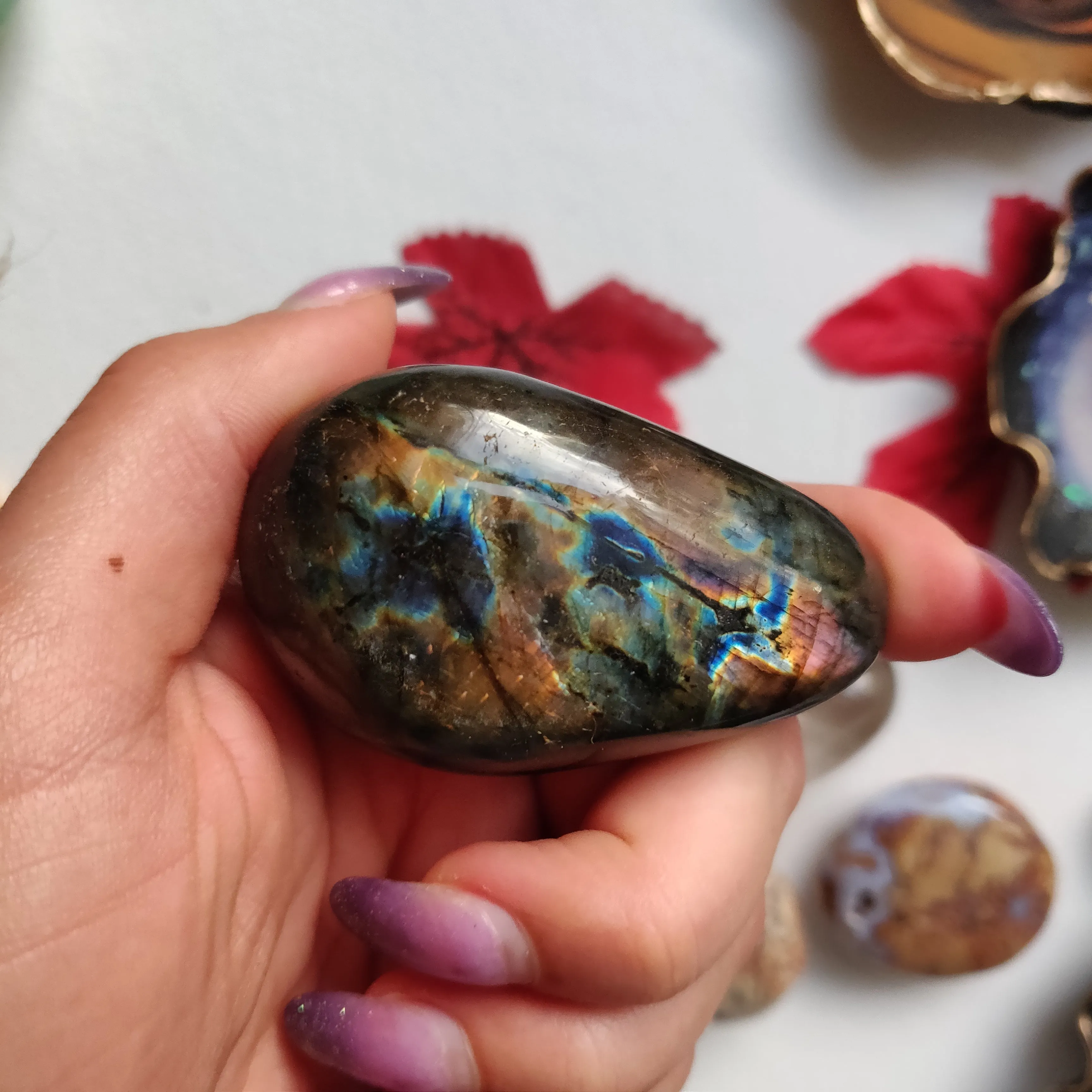 Labradorite Palm Stone (#A22)