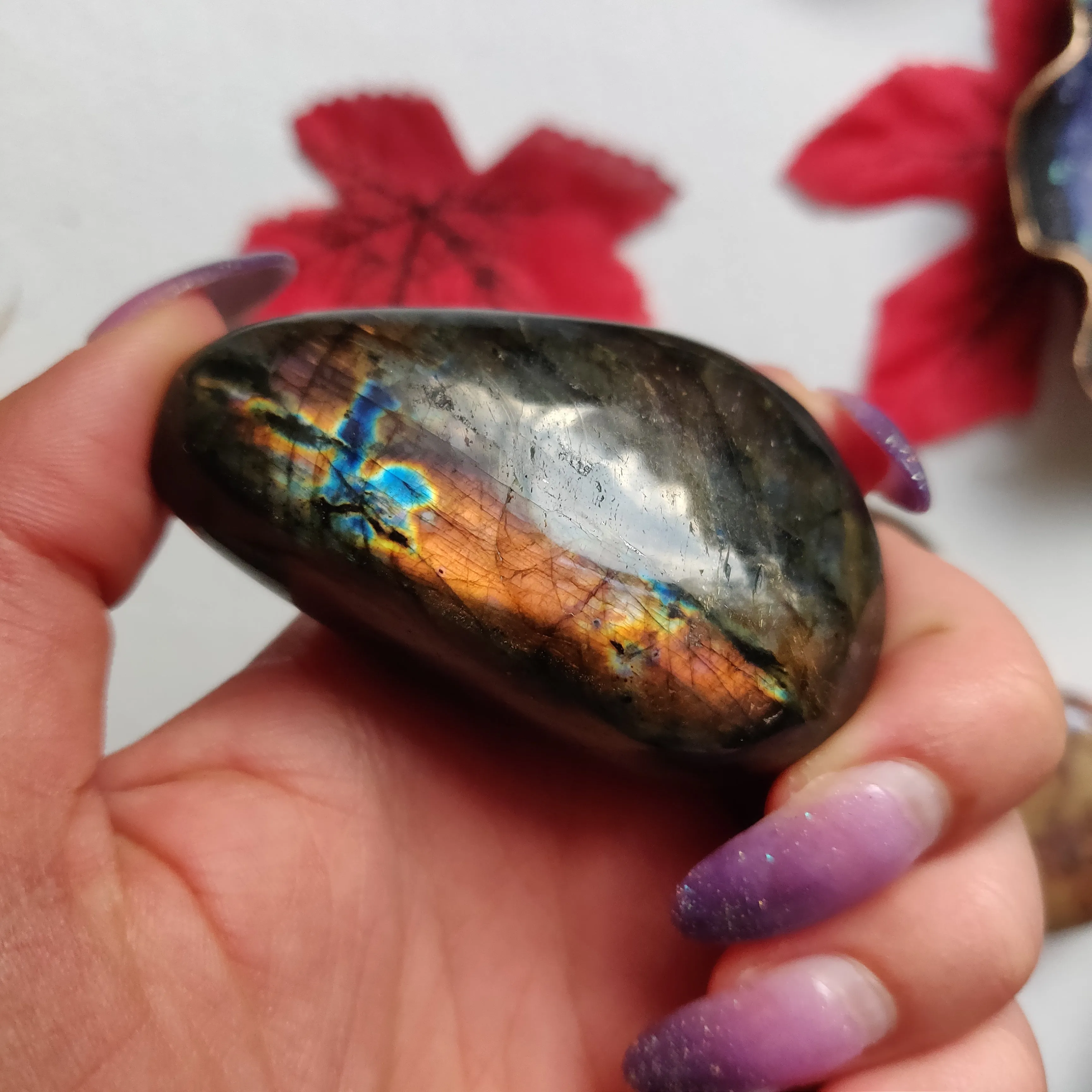 Labradorite Palm Stone (#A22)