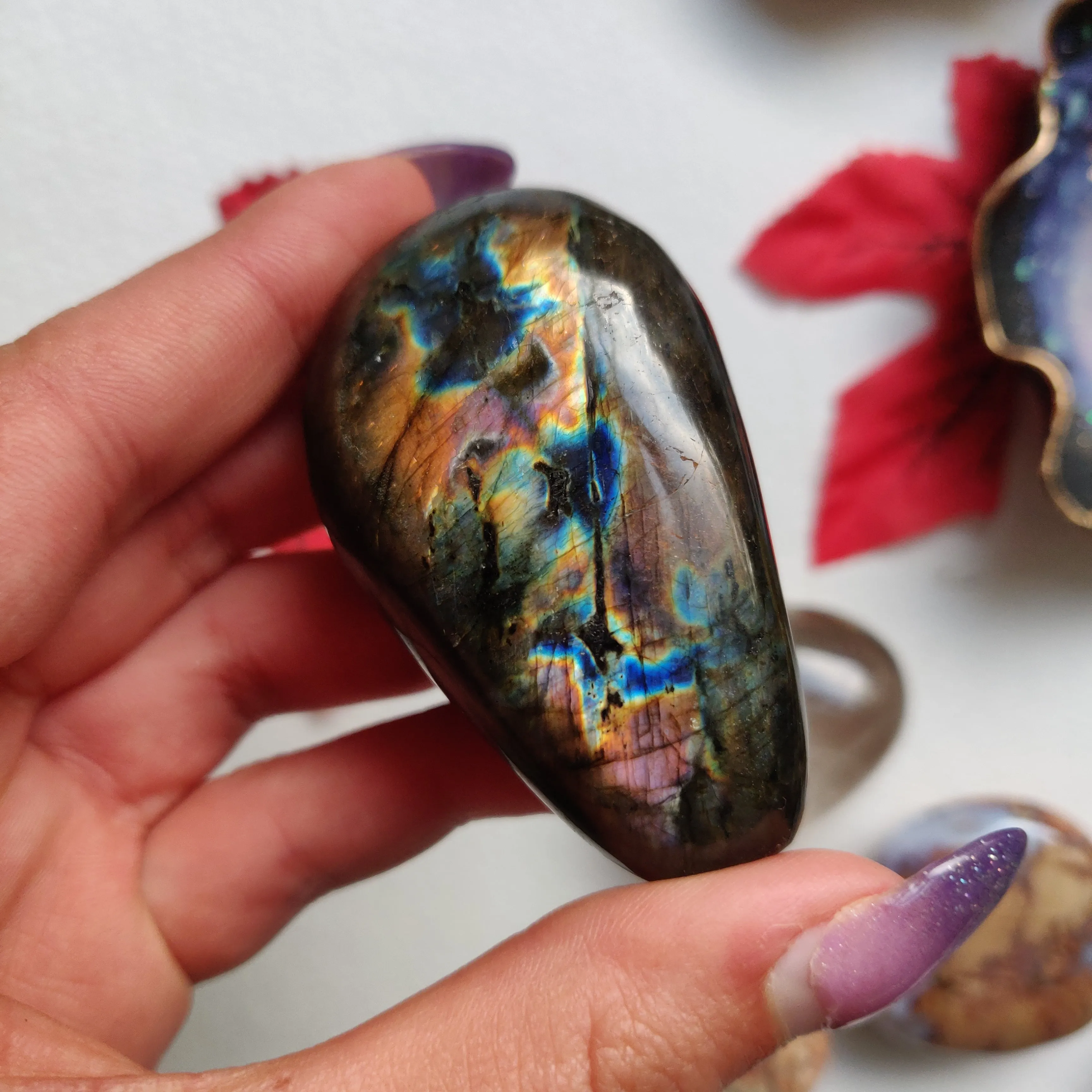 Labradorite Palm Stone (#A22)