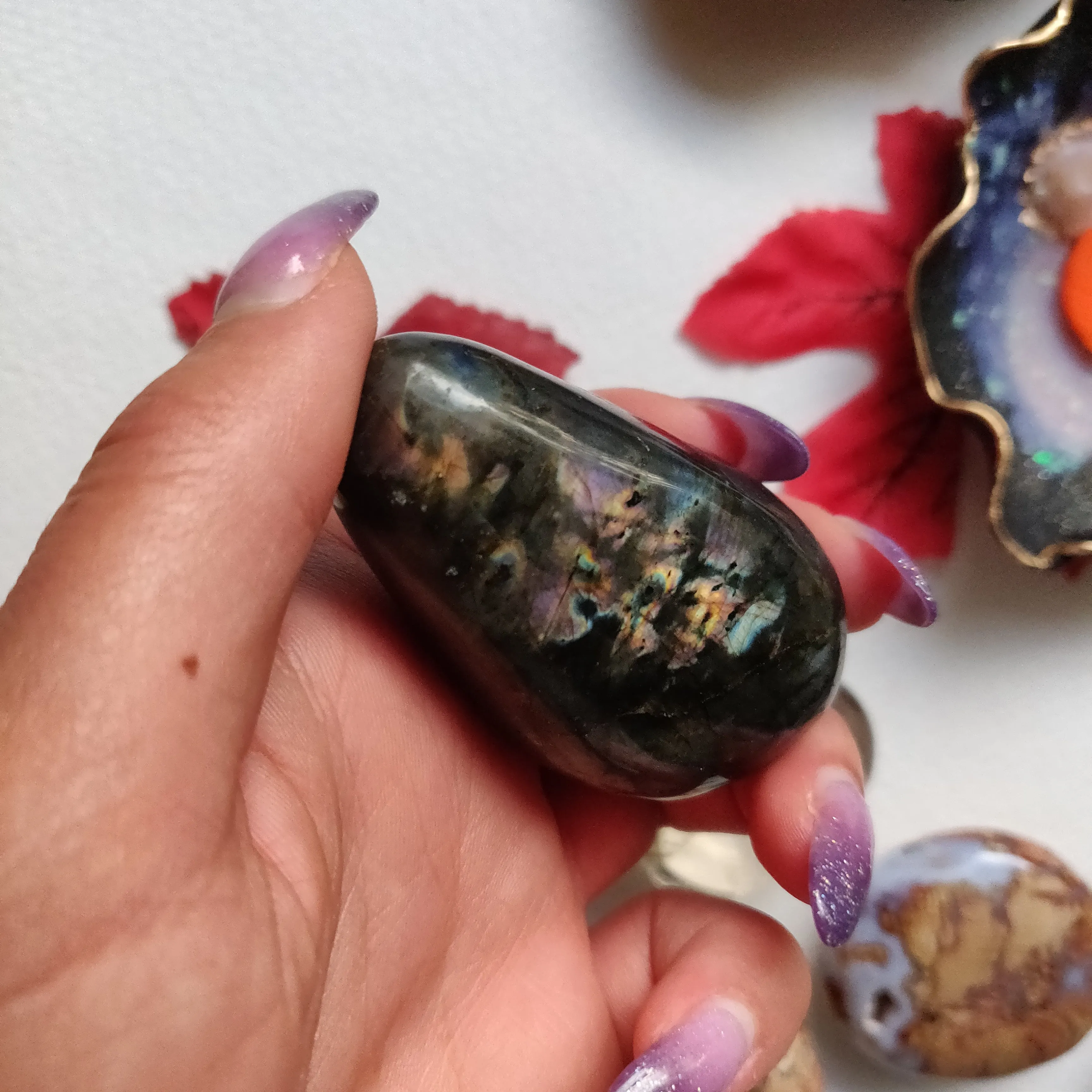 Labradorite Palm Stone (#A22)