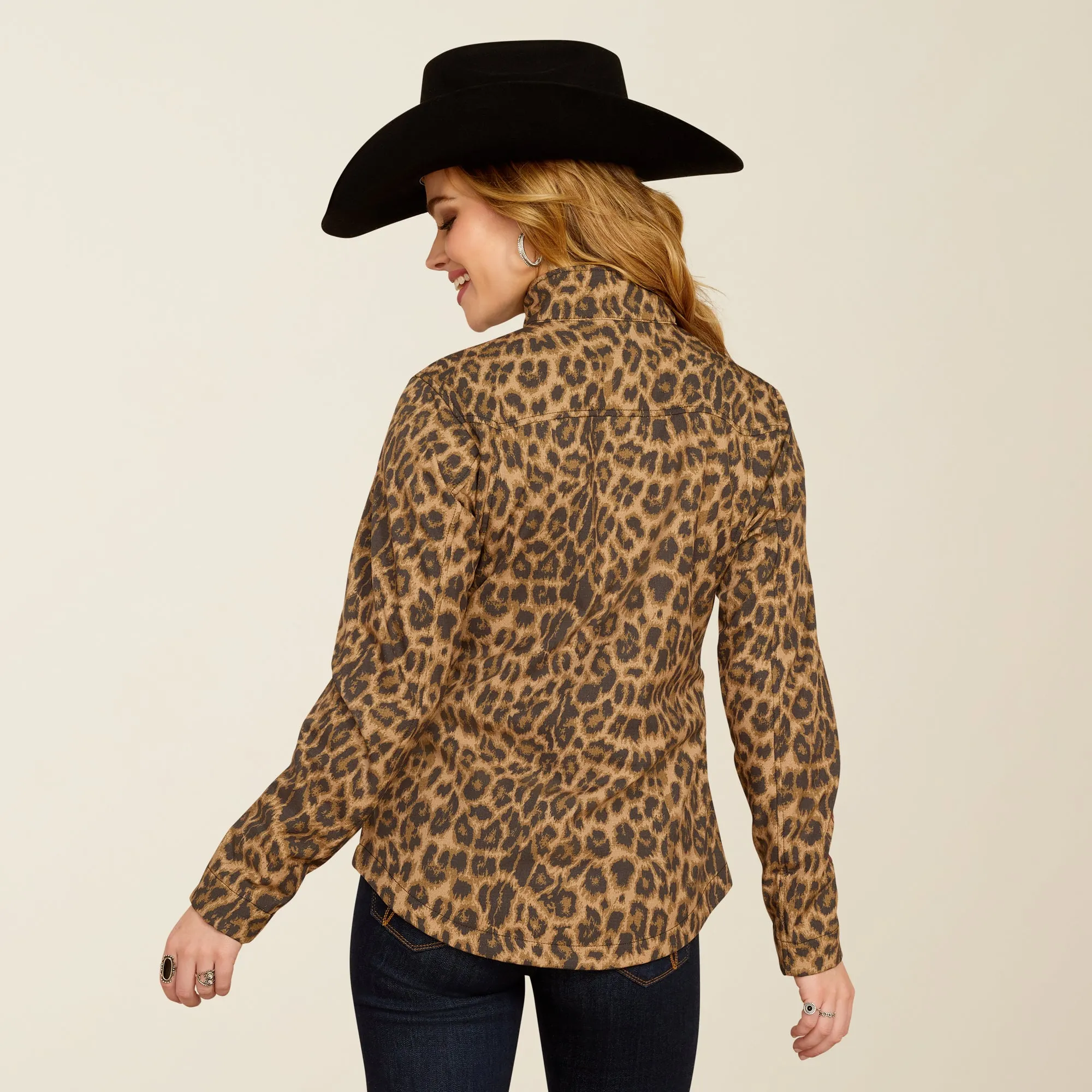 Ladies Ariat Team Softshell Lila Leopard Print Jacket - 10053013