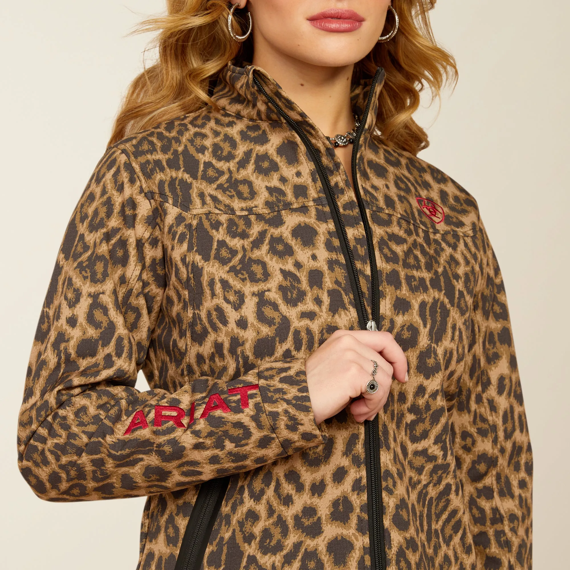 Ladies Ariat Team Softshell Lila Leopard Print Jacket - 10053013