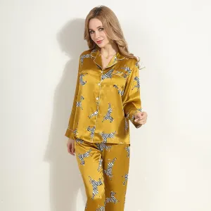 Ladies Mulberry Silk Pajamas Silk Printed Home wear