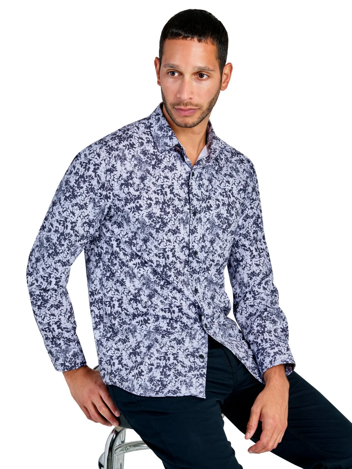 Leaf Print Long Sleeve Shirt