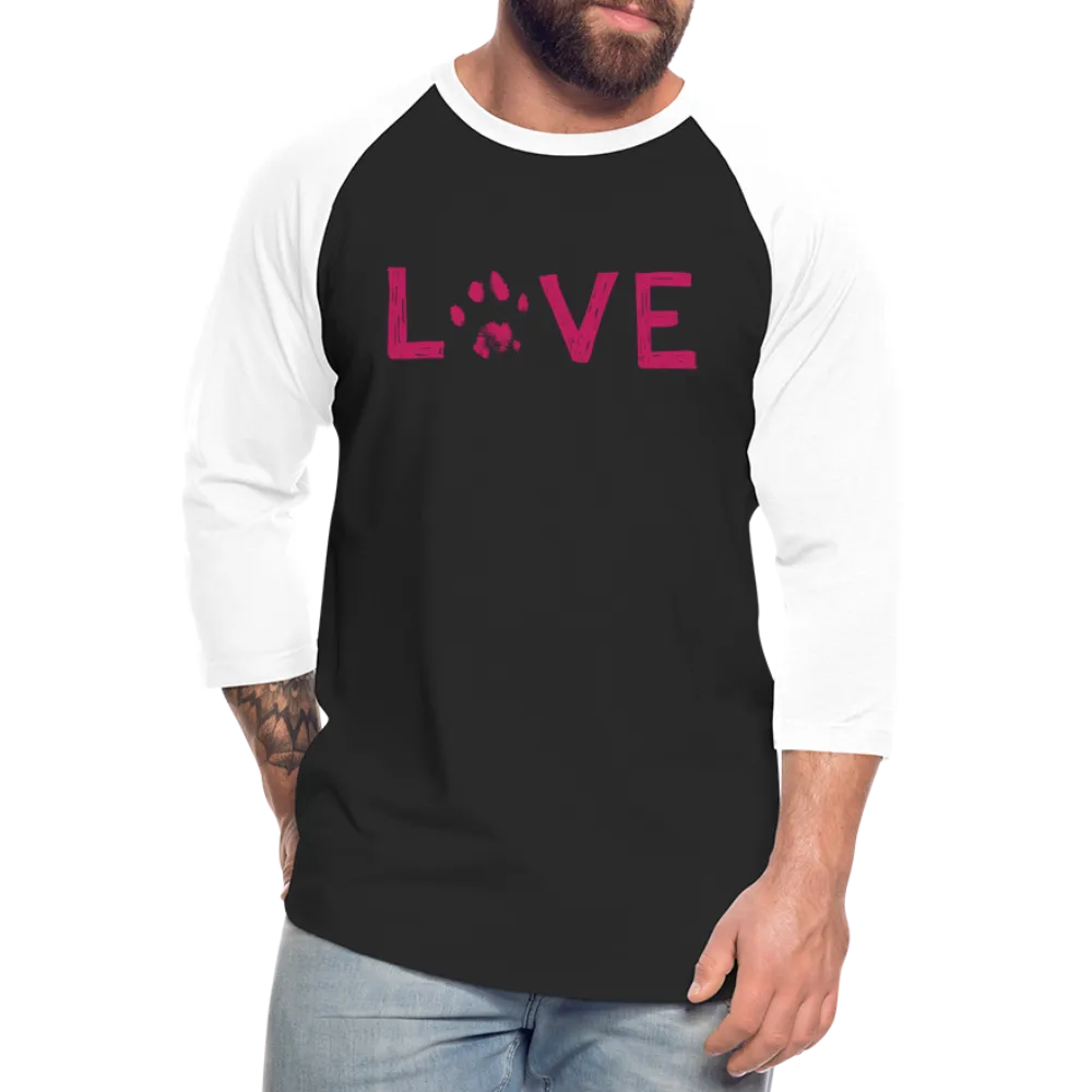 Love Pawprint Baseball T-Shirt