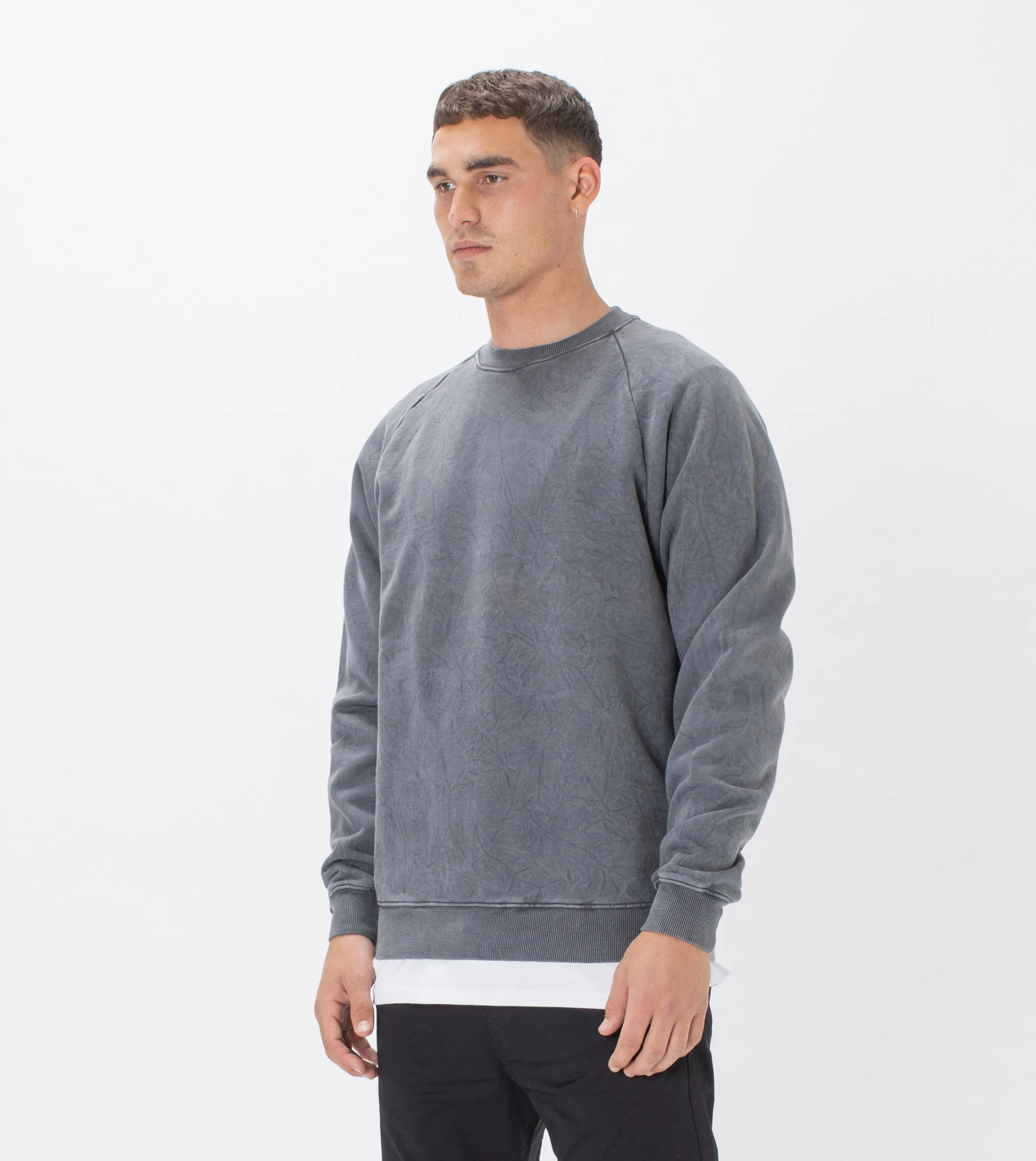 Lowgo Raglan Crew Sweat Grey Salt